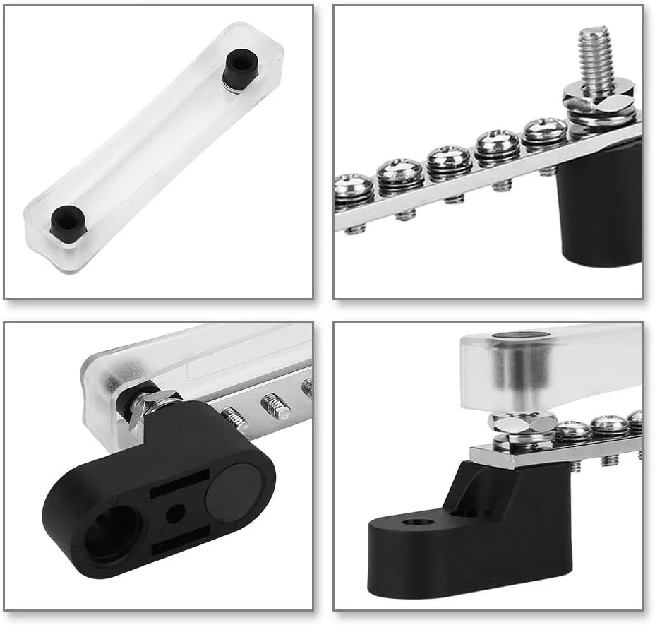 بلوک اتصال ترمینال الکتریکی 6 موقعیتی، شینه اتصال الکتریکی 100 آمپر 12 تا 48 ولت مناسب برای کامیون ها، کاروان ها، اتوبوس ها، قایق ها