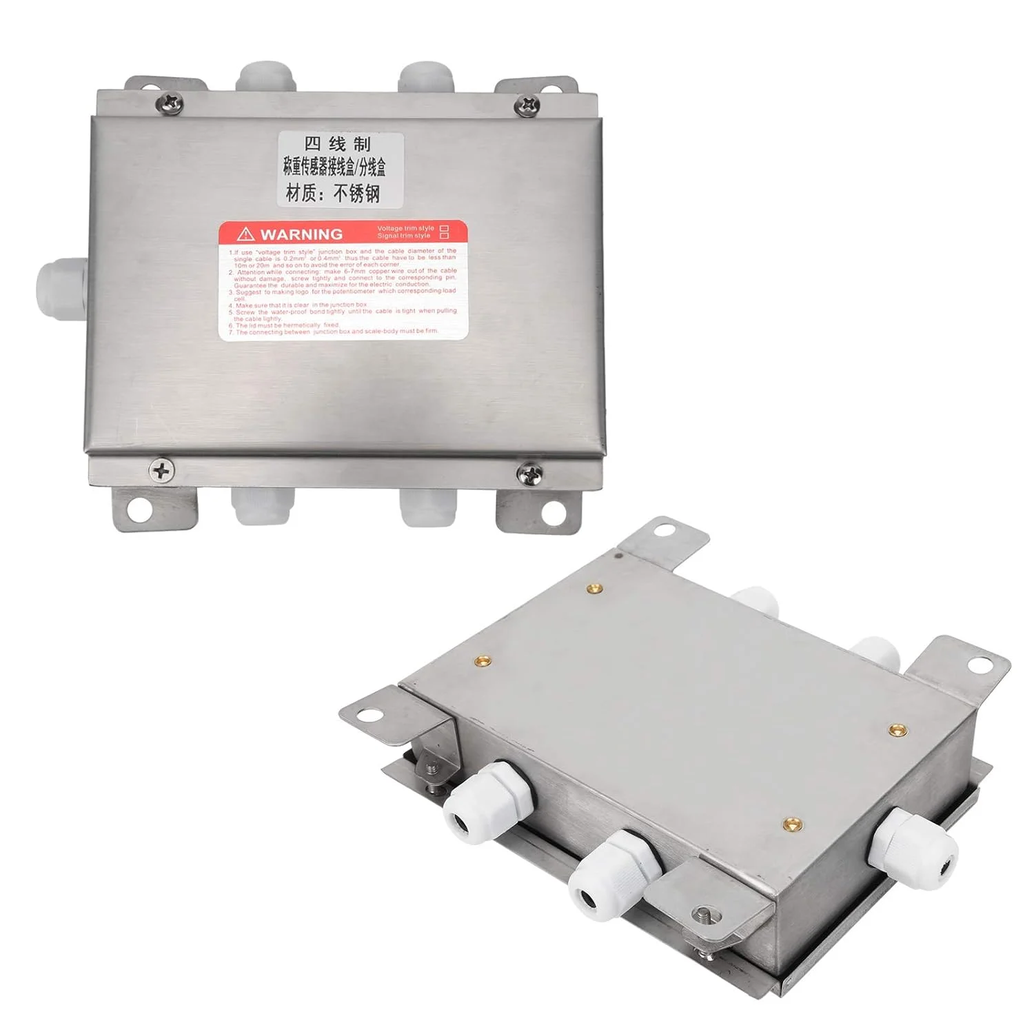 جعبه اتصال ضد آب استیل ضد زنگ با سیگنال آنالوگ 4 در 1 برای تجهیزات الکتریکی صنعتی با حفاظت سنگین