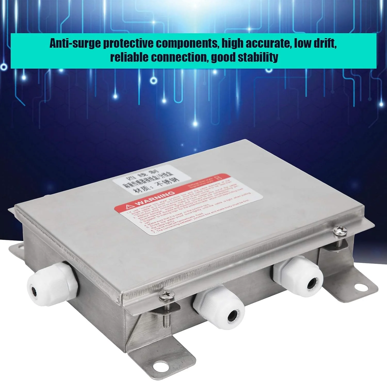 جعبه اتصال ضد آب استیل ضد زنگ با سیگنال آنالوگ 4 در 1 برای تجهیزات الکتریکی صنعتی با حفاظت سنگین