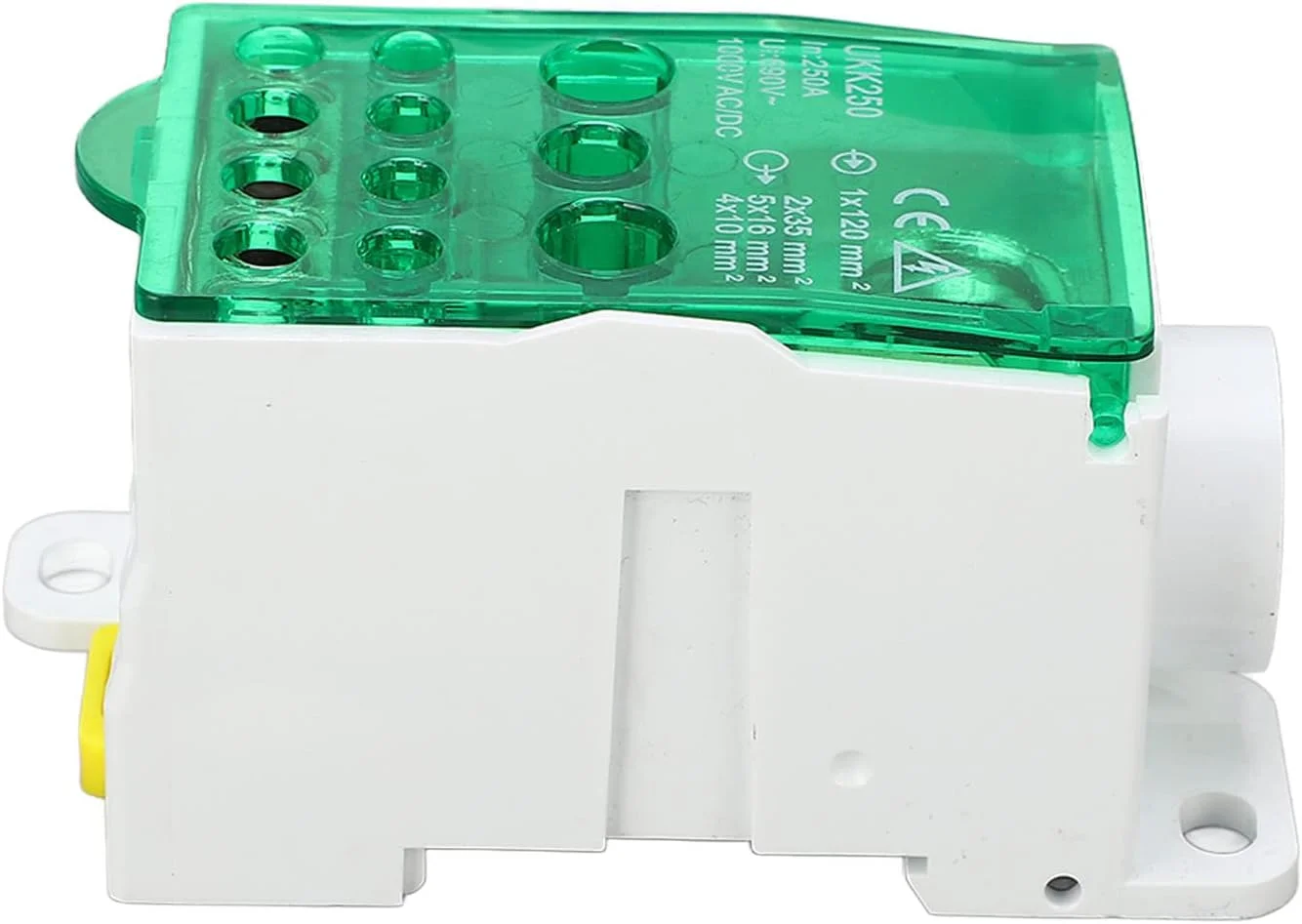 جعبه تقسیم تک قطبی NDNCZDHC 250 آمپر ترمینال بلاک 690 ولت جعبه برق جعبه توزیع برق ریلی Din جعبه اتصال برق (سبز)