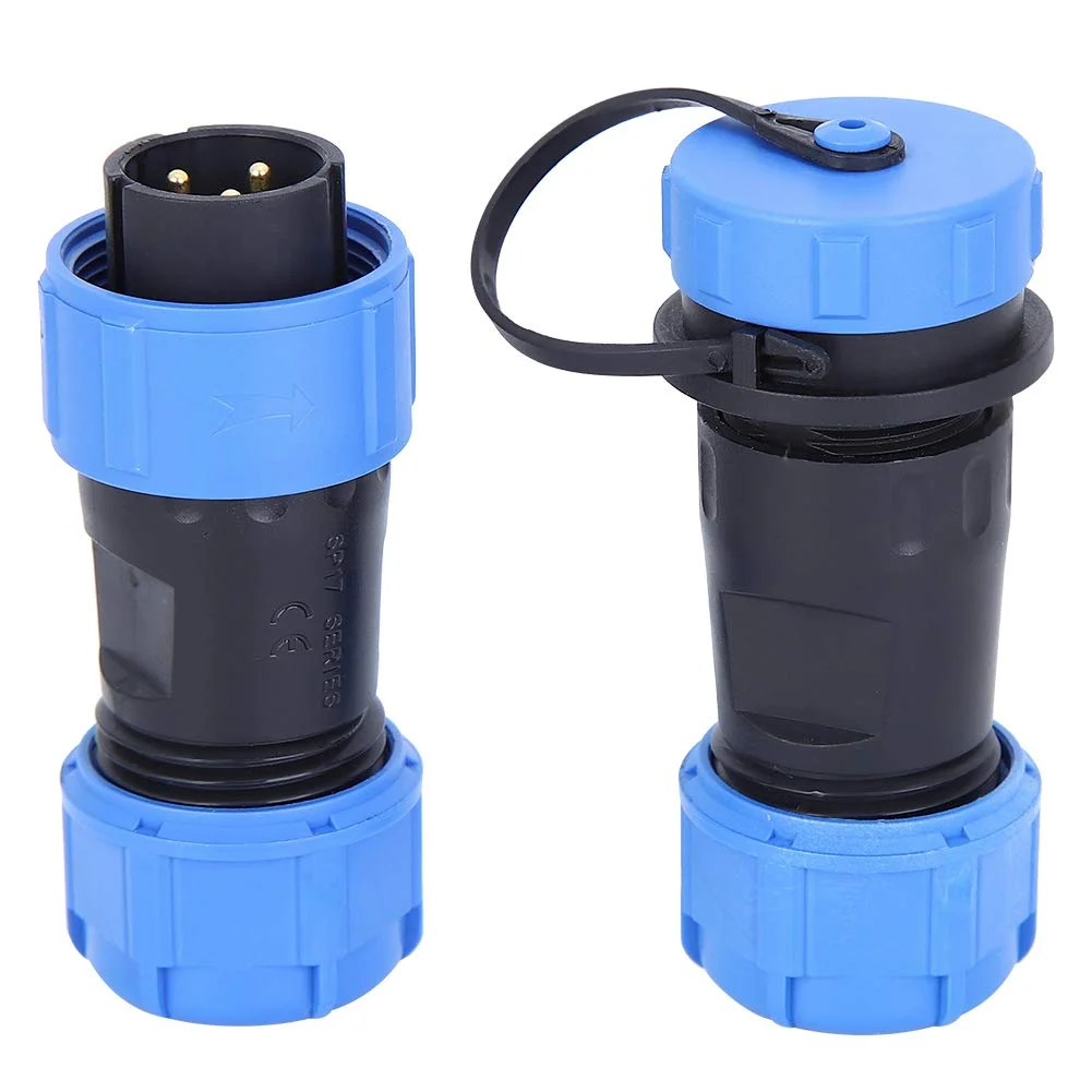 جعبه اتصال ضد آب SP17 با کانکتور هوانوردی 3 پین نر و ماده، دوشاخه برقی، مجموعه کانکتور کابل توزیع