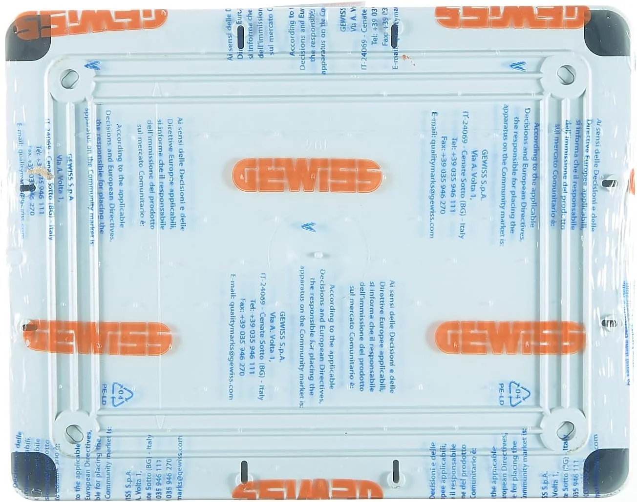 جعبه تقسیم Gewiss GW44208 با درب پیچی (خاکستری، 240 x 190 x 90)