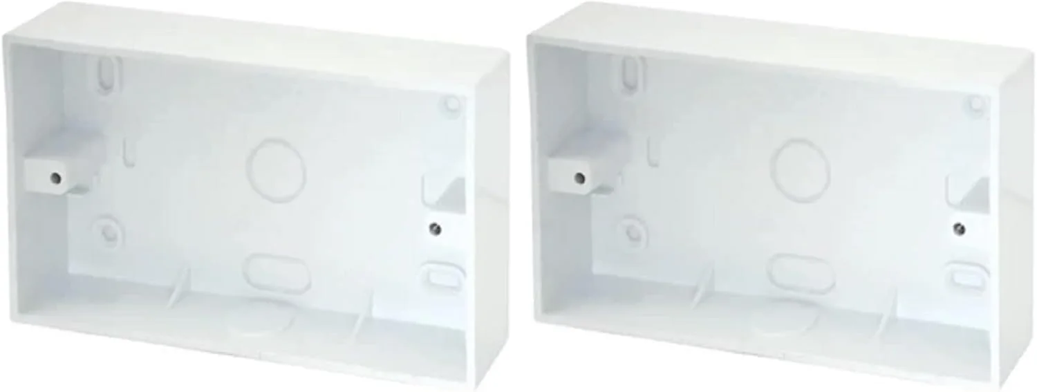 جعبه تقسیم برق PVC سنگین بیلا برای کلید یا پریز دوقلو سفید (6x3) (بسته 2 عددی)
