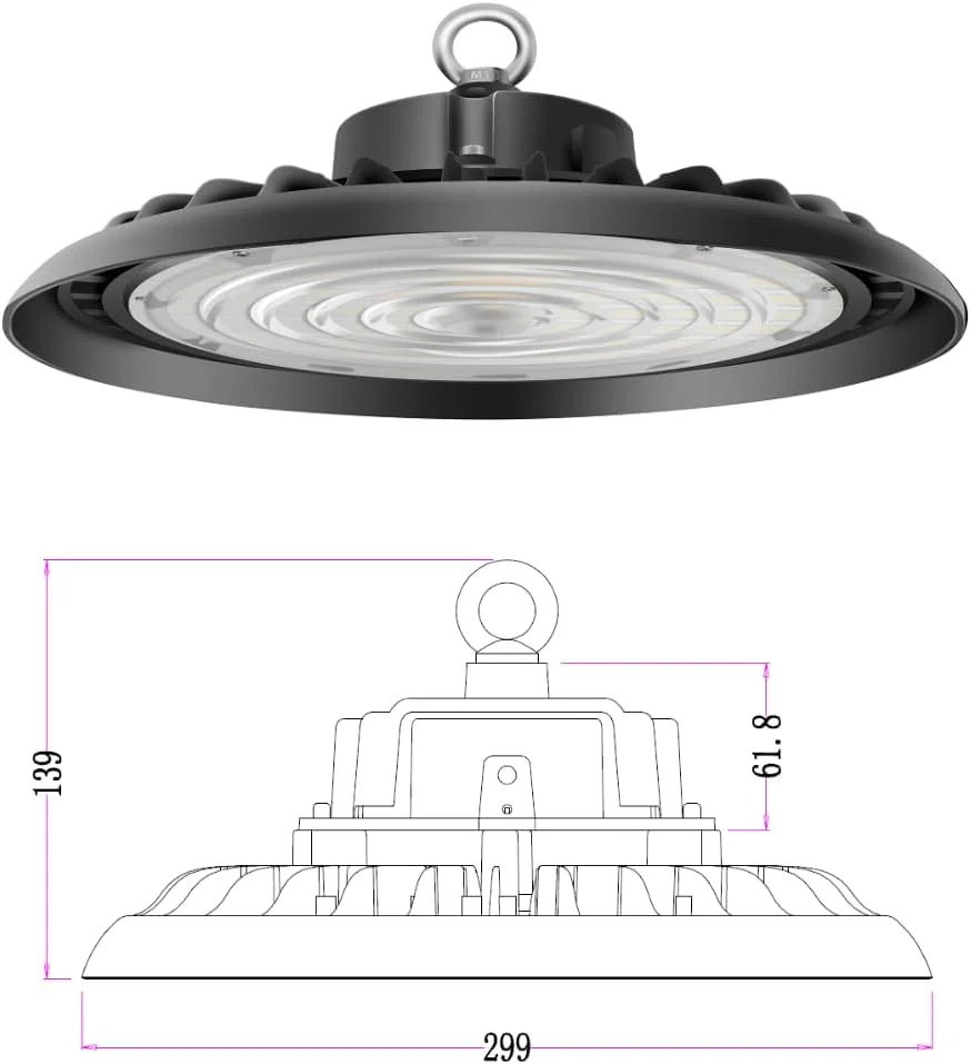 چراغ سوله ای LED مدل UFO رَفید، 150 وات، 3000 کلوین