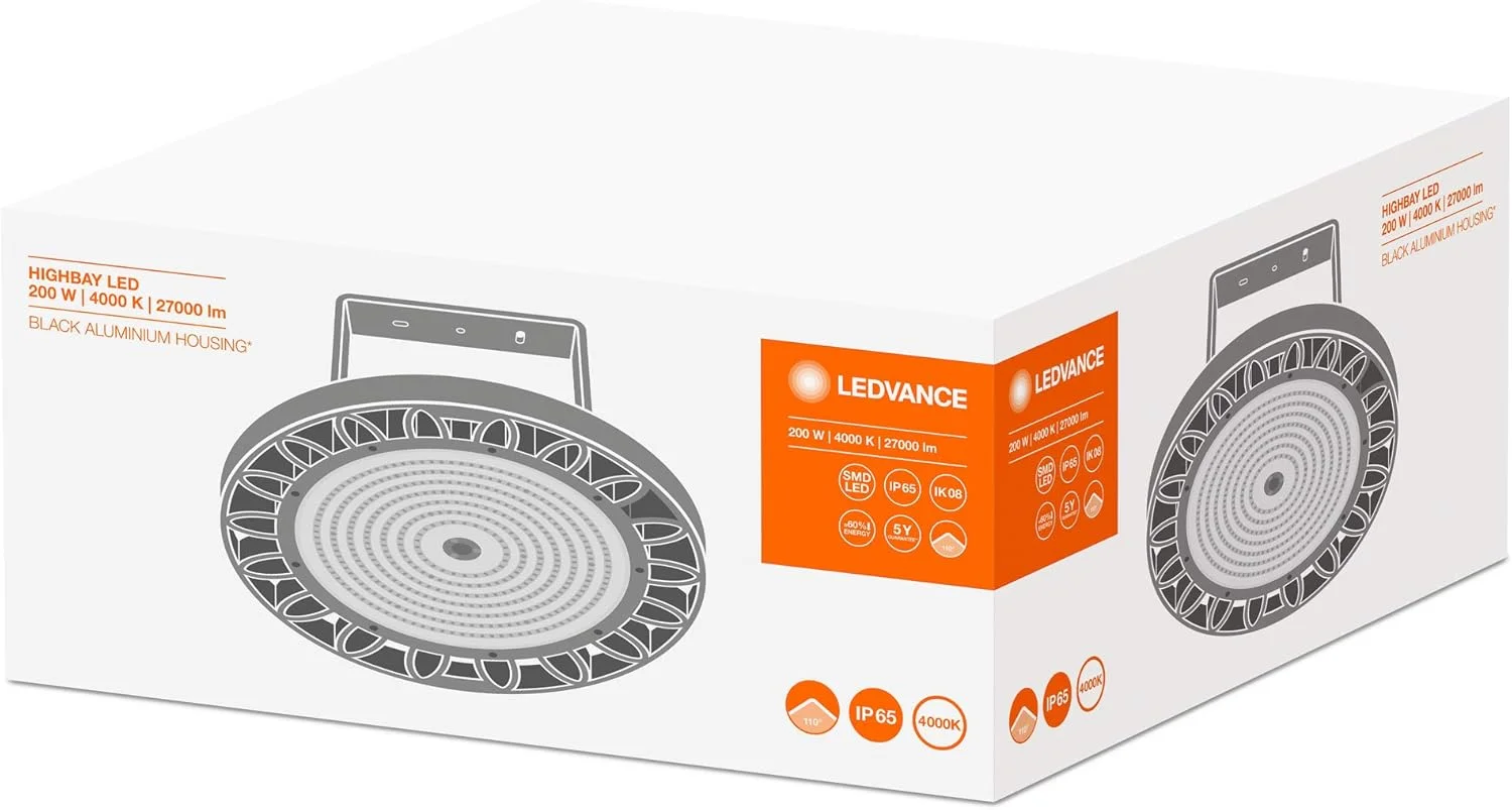 چراغ صنعتی آویز LEDVANCE LUM Indoor high-Bay، آلومینیومی، 200 وات، مشکی