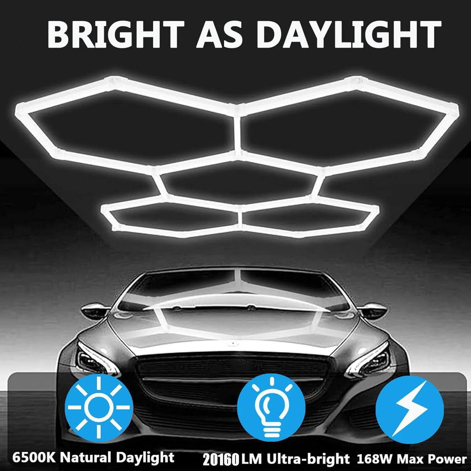 چراغ های 5 LED لانه زنبوری، نورپردازی شش ضلعی کارگاه گاراژ برای زیرزمین، سوپرمارکت، آرایشگاه، گاراژ چراغ های 5 LED لانه زنبوری، نورپردازی شش ضلعی کارگاه گاراژ برای زیرزمین، سوپرمارکت، آرایشگاه، گاراژ