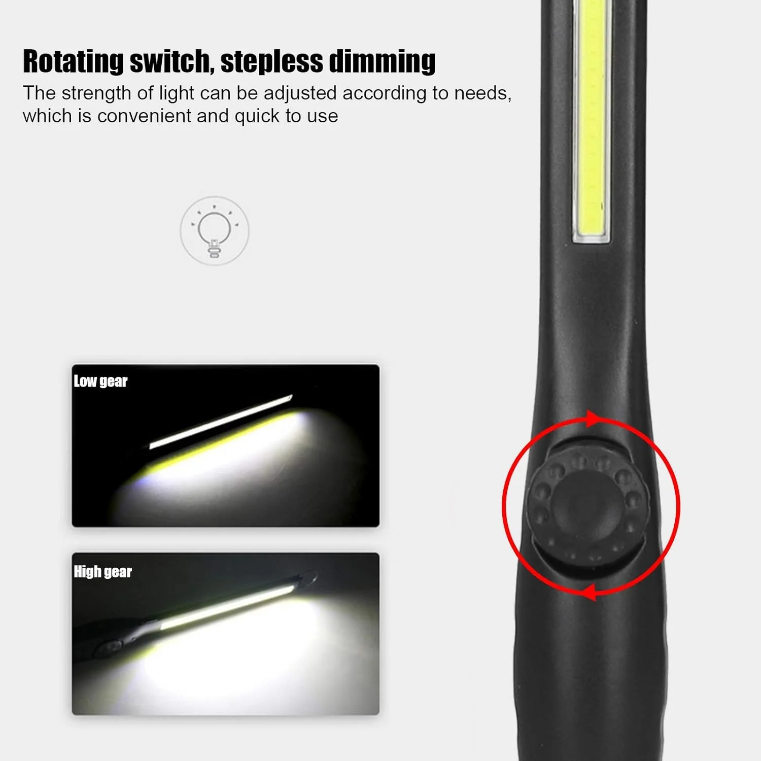 چراغ کار COB فوق العاده روشن OVAQUIXI، چراغ کار LED با قابلیت چرخش 360 درجه، لامپ کارگاهی برای تعمیر خودرو، مصارف خانگی و فضای باز، روشنایی 400-700 لومن