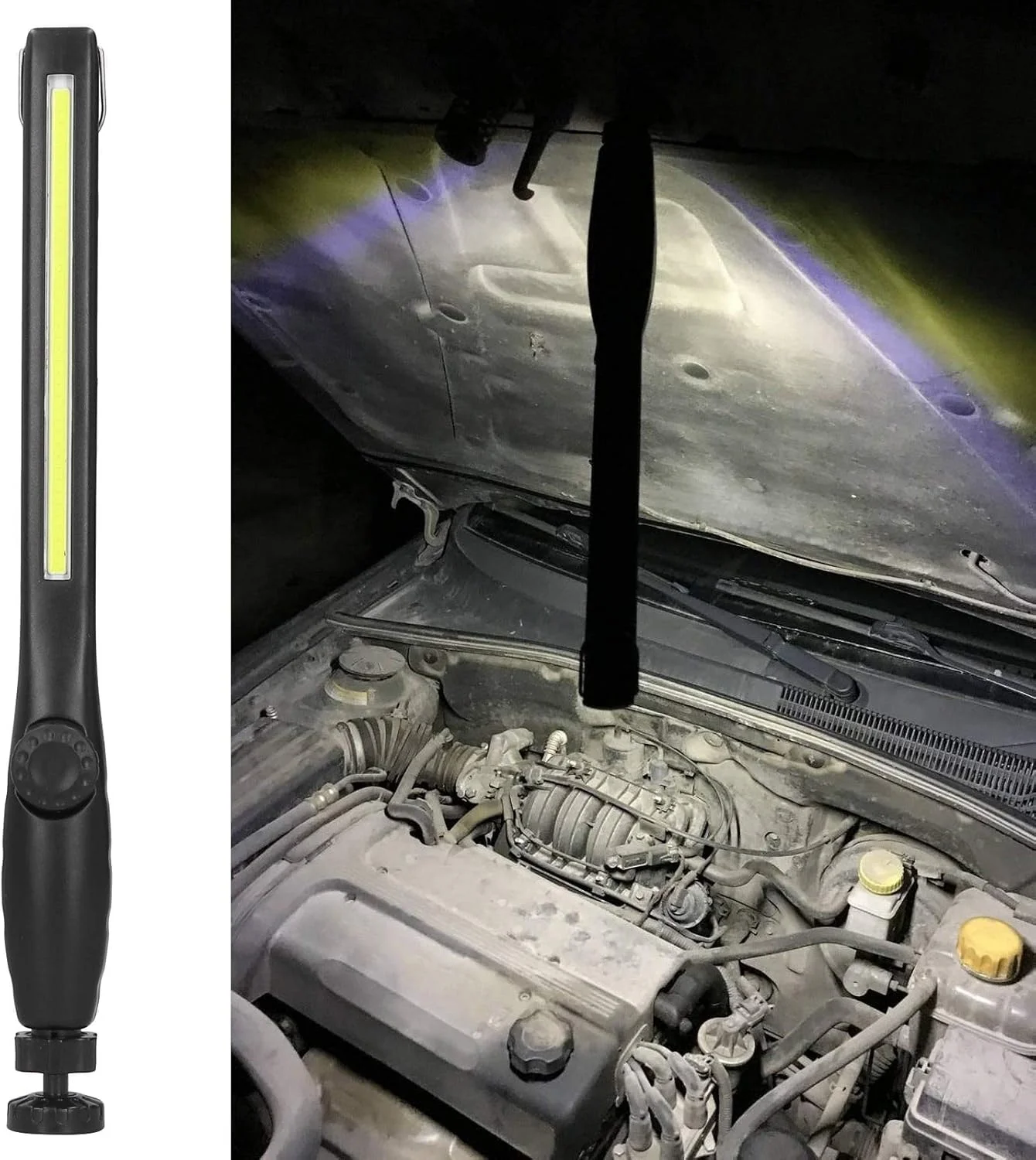 چراغ کار COB فوق العاده روشن OVAQUIXI، چراغ کار LED با قابلیت چرخش 360 درجه، لامپ کارگاهی برای تعمیر خودرو، مصارف خانگی و فضای باز، روشنایی 400-700 لومن