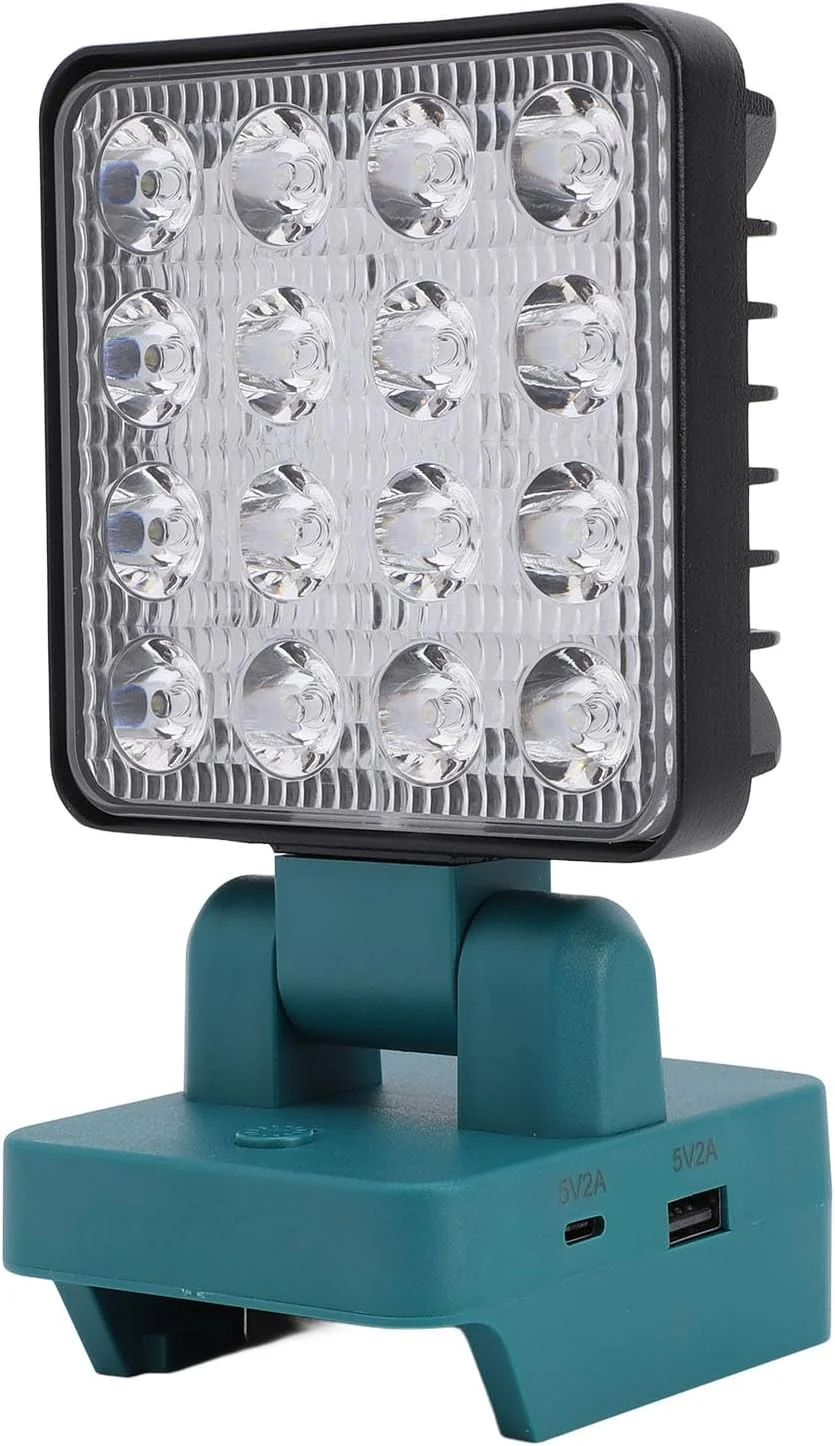 چراغ کار LED شارژی Eujgoov، چرخش انعطاف پذیر، قابل حمل 5 ولت سازگار، ضد آب IP67، معادل خورشیدی با پایه برای کمپینگ، موارد اضطراری در فضای باز