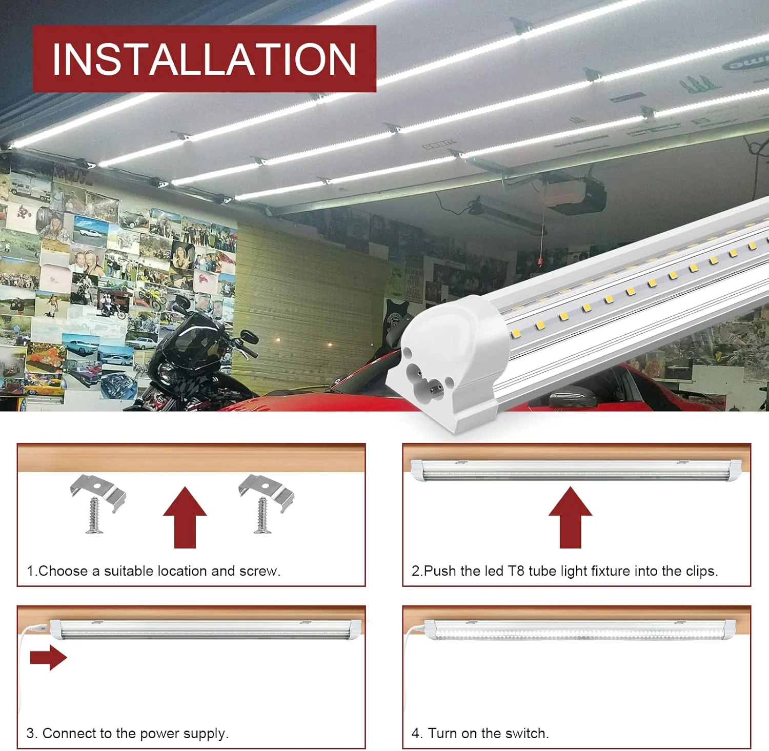 چراغ فروشگاهی LED کیهونگ 4 فوتی (بسته 8 عددی)، 40 وات 5200 لومن 6000 کلوین (سفید فوق العاده روشن)، چراغ LED تیوب T8 شکل V، پوشش شفاف، چراغ نواری 4 فوتی برای گاراژ، انبار، کارگاه، زیرزمین چراغ فروشگاهی LED کیهونگ 4 فوتی (بسته 8 عددی)، 40 وات 5200 لومن 6000 کلوین (سفید فوق العاده روشن)، چراغ LED تیوب T8 شکل V، پوشش شفاف، چراغ نواری 4 فوتی برای گاراژ، انبار، کارگاه، زیرزمین