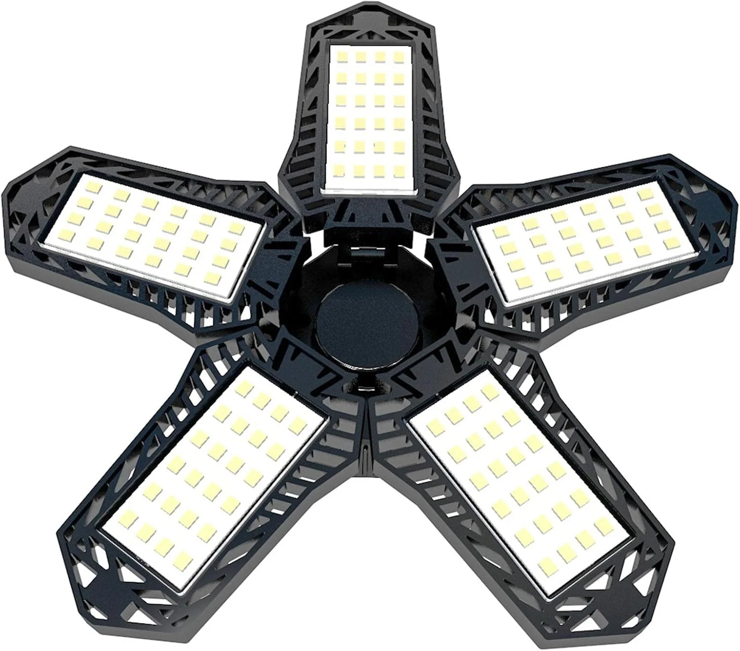 چراغ گاراژی تاشو Basement Illuminators با 5 پنل فوق العاده روشن قابل تنظیم - چراغ های سقفی تغییر شکل دهنده 6500K، چراغ های LED کارگاهی برای گاراژ، زیرزمین، انبار، نور بالا چراغ گاراژی تاشو Basement Illuminators با 5 پنل فوق العاده روشن قابل تنظیم - چراغ های سقفی تغییر شکل دهنده 6500K، چراغ های LED کارگاهی برای گاراژ، زیرزمین، انبار، نور بالا