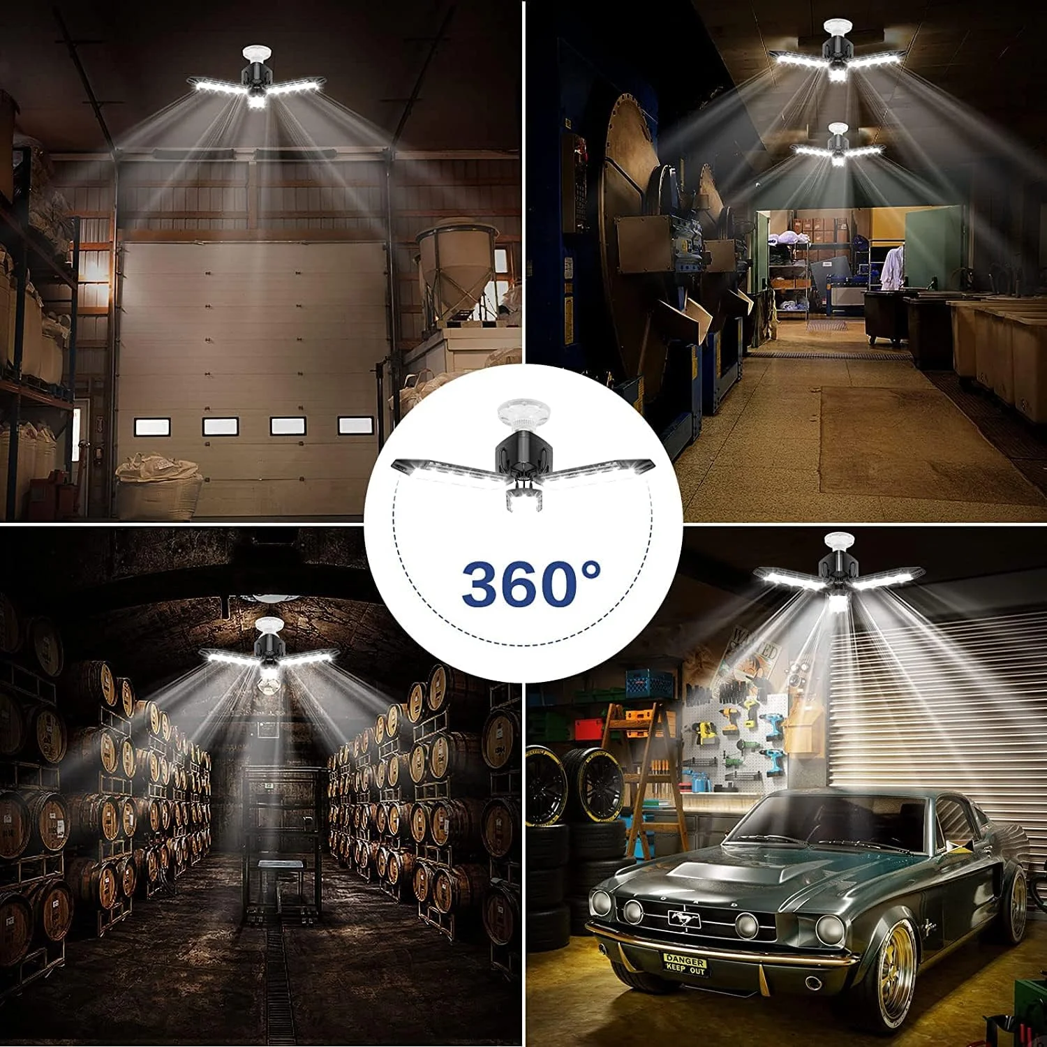 چراغ گاراژ LED با روشنایی 8000 لومن، 36 وات، 6500 کلوین، پایه E26E27، تغییر شکل پذیر 360 درجه، شبیه ساز نور روز بی سیم، سبک وزن، قابل تنظیم برای فضاهای داخلی مانند زیرزمین، انبار، خانه های روستایی و اتاق زیر شیروانی چراغ گاراژ LED با روشنایی 8000 لومن، 36 وات، 6500 کلوین، پایه E26E27، تغییر شکل پذیر 360 درجه، شبیه ساز نور روز بی سیم، سبک وزن، قابل تنظیم برای فضاهای داخلی مانند زیرزمین، انبار، خانه های روستایی و اتاق زیر شیروانی