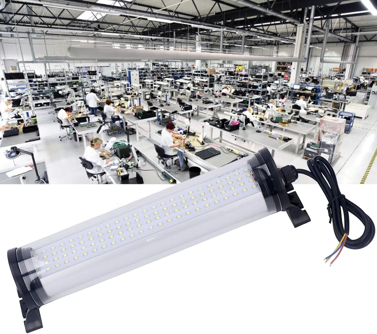 چراغ کار LED Kikumi، 10 وات، 1050 لومن، IP66، مقاوم در برابر آب و روغن، ضد انفجار، چراغ لوله ای دستگاه، کارگاه، کارخانه، گاراژ، 220 ولت چراغ کار LED Kikumi، 10 وات، 1050 لومن، IP66، مقاوم در برابر آب و روغن، ضد انفجار، چراغ لوله ای دستگاه، کارگاه، کارخانه، گاراژ، 220 ولت