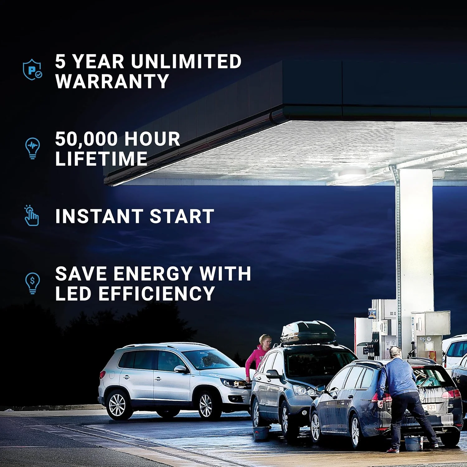چراغ سقفی پارمیدا LED Technologies (بسته 4 عددی)، 70 وات، دیمر دار، 110-277VAC، ضد آب IP65، دارای لیست ETL، 5000K، 9.6" x 9.6"، روشنایی پمپ بنزین، خیابان، محوطه و فضای باز، درجه تجاری چراغ سقفی پارمیدا LED Technologies (بسته 4 عددی)، 70 وات، دیمر دار، 110-277VAC، ضد آب IP65، دارای لیست ETL، 5000K، 9.6" x 9.6"، روشنایی پمپ بنزین، خیابان، محوطه و فضای باز، درجه تجاری