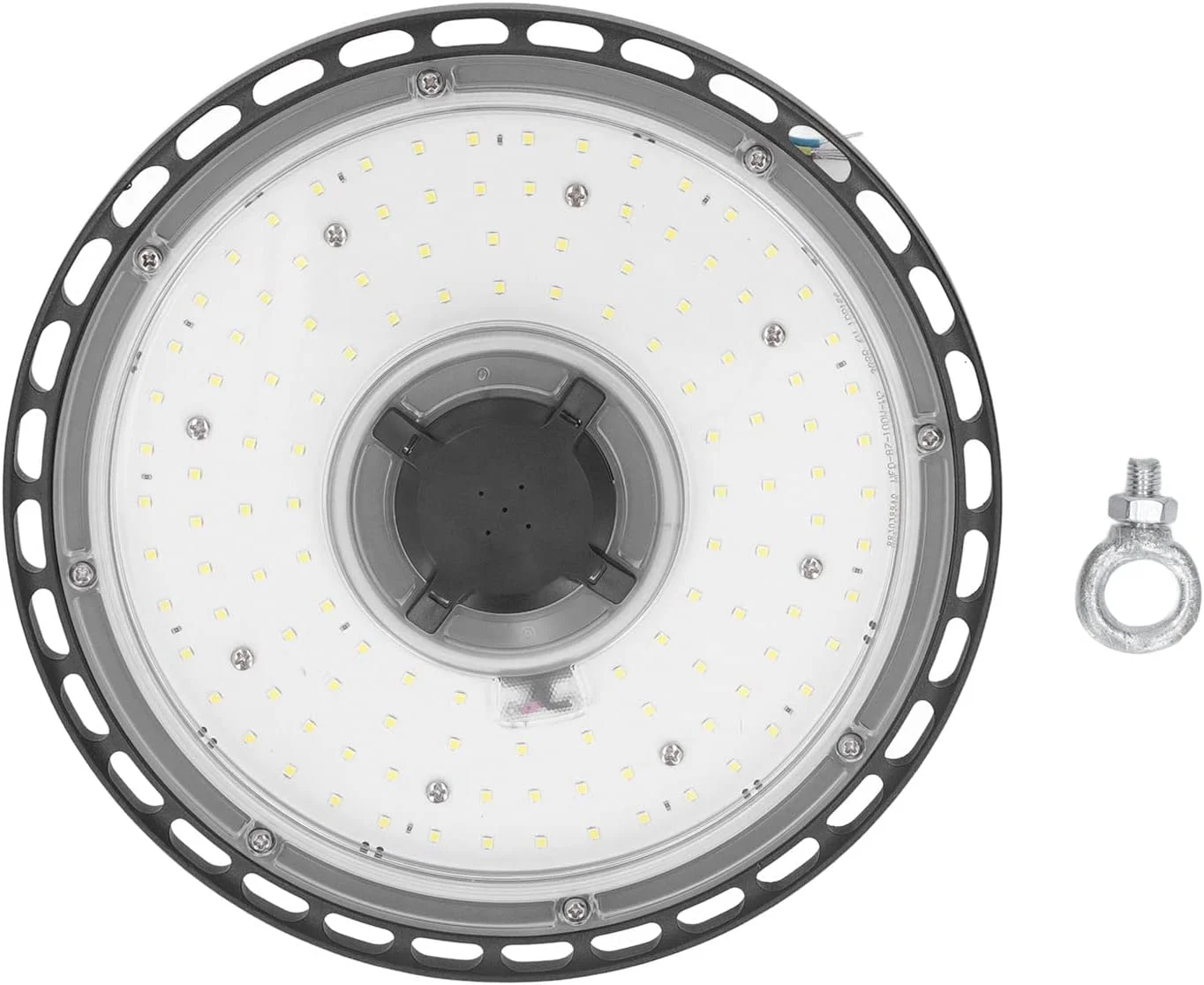 چراغ سوله ای ال ای دی 100 وات KOSDFOGE SL UFO10087 با حلقه آویز، ضد آب IP65، مناسب روشنایی کارگاه، دارای 120 لامپ LED، ولتاژ AC85-265V، نور سفید چراغ سوله ای ال ای دی 100 وات KOSDFOGE SL UFO10087 با حلقه آویز، ضد آب IP65، مناسب روشنایی کارگاه، دارای 120 لامپ LED، ولتاژ AC85-265V، نور سفید