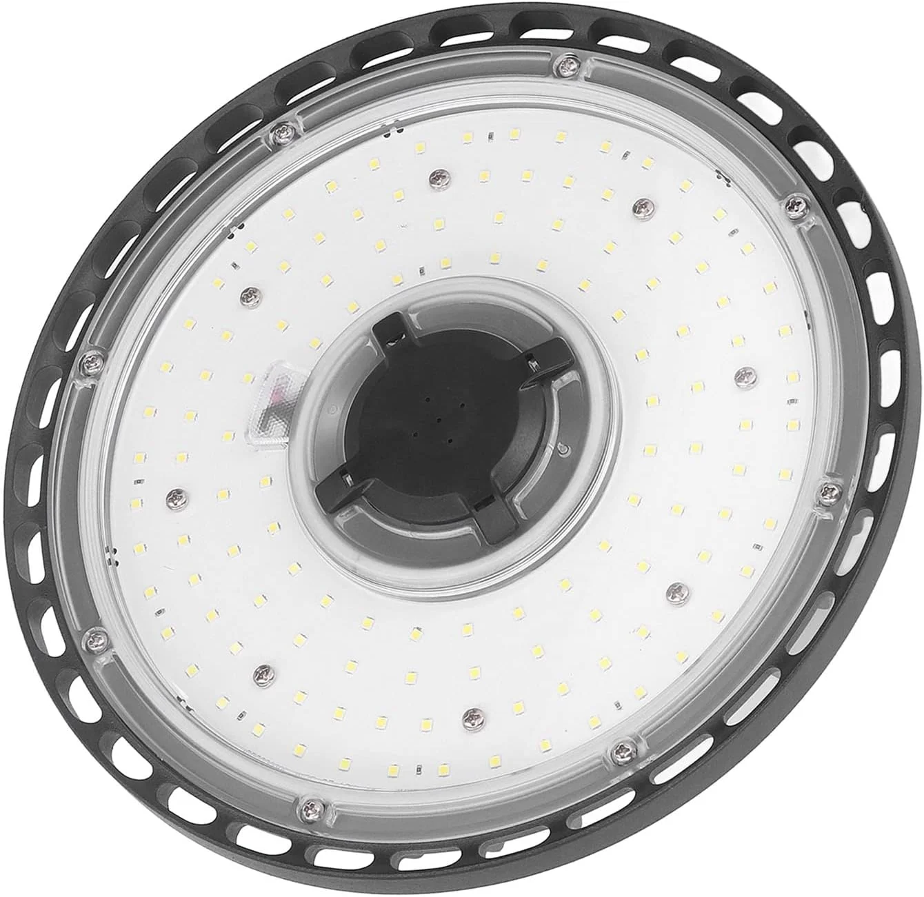 چراغ سوله ای ال ای دی 100 وات KOSDFOGE SL UFO10087 با حلقه آویز، ضد آب IP65، مناسب روشنایی کارگاه، دارای 120 لامپ LED، ولتاژ AC85-265V، نور سفید چراغ سوله ای ال ای دی 100 وات KOSDFOGE SL UFO10087 با حلقه آویز، ضد آب IP65، مناسب روشنایی کارگاه، دارای 120 لامپ LED، ولتاژ AC85-265V، نور سفید