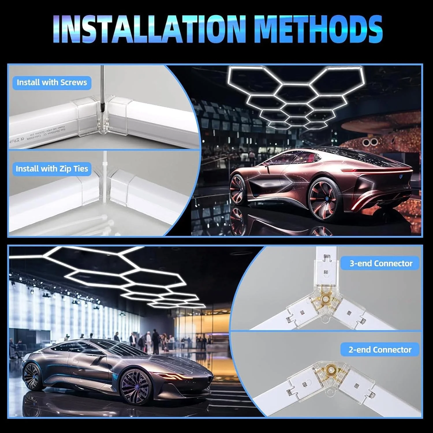 چراغ های گاراژ شش ضلعی، طراحی منحصر به فرد، نصب آسان DIY، صرفه جویی در انرژی با PC، همه کاره برای فضای کار گاراژ چراغ های گاراژ شش ضلعی، طراحی منحصر به فرد، نصب آسان DIY، صرفه جویی در انرژی با PC، همه کاره برای فضای کار گاراژ