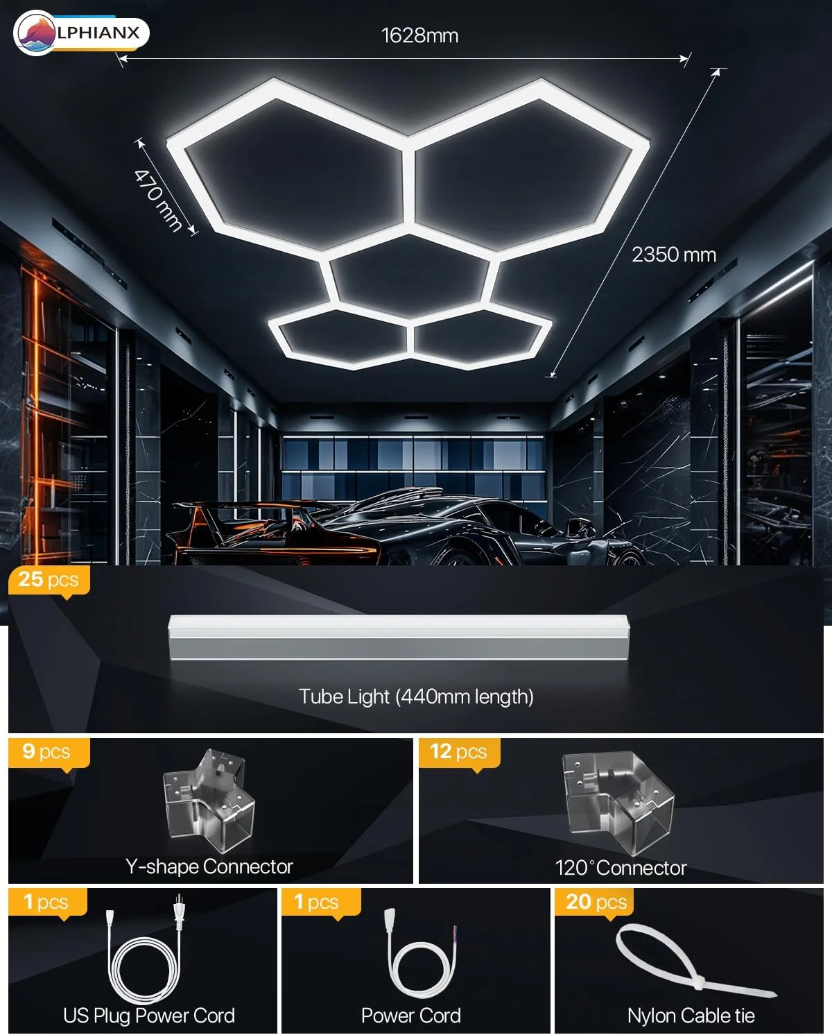 چراغ های گاراژ ال ای دی شش ضلعی Lphianx، بسته 25 عددی چراغ شش ضلعی، 200 وات 30000 لومن 6500K چراغ های شش ضلعی برای گاراژ، زیرزمین، انبار، سالن زیبایی خودرو، چراغ های ال ای دی چراغ های گاراژ ال ای دی شش ضلعی Lphianx، بسته 25 عددی چراغ شش ضلعی، 200 وات 30000 لومن 6500K چراغ های شش ضلعی برای گاراژ، زیرزمین، انبار، سالن زیبایی خودرو، چراغ های ال ای دی