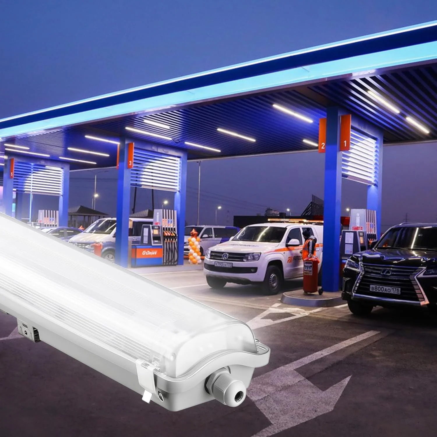 چراغ های LED ضد بخار BRILLIHOOD، 48 وات 4200 لومن 6000K پوشش شفاف، ضد آب IP65 ضد بخار برای کارواش، گاراژ، فریزر، روشنایی چراغ های LED ضد بخار BRILLIHOOD، 48 وات 4200 لومن 6000K پوشش شفاف، ضد آب IP65 ضد بخار برای کارواش، گاراژ، فریزر، روشنایی