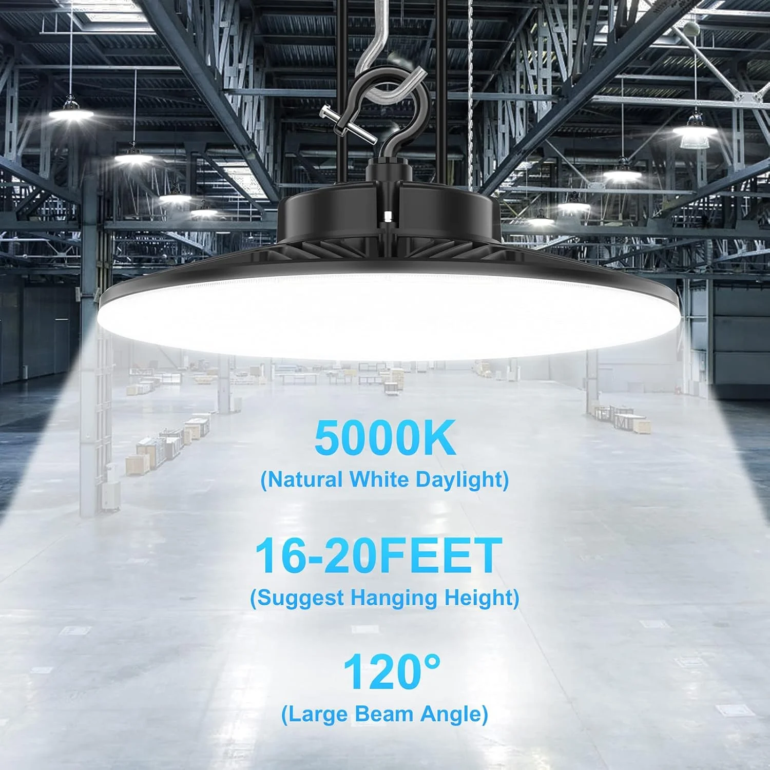 چراغ سوله ای LED یِلُور، نورافکن UFO با دمای رنگ 5000K، استاندارد IP65، قابلیت دیم شدن 1-10 ولت، مناسب انبار، کارگاه، باشگاه، فرودگاه، دارای گواهینامه UL DLC، ولتاژ AC200-480V، ابعاد 260 * 177.5 * 130MM مدل NG-UFO-240WH چراغ سوله ای LED یِلُور، نورافکن UFO با دمای رنگ 5000K، استاندارد IP65، قابلیت دیم شدن 1-10 ولت، مناسب انبار، کارگاه، باشگاه، فرودگاه، دارای گواهینامه UL DLC، ولتاژ AC200-480V، ابعاد 260 * 177.5 * 130MM مدل NG-UFO-240WH
