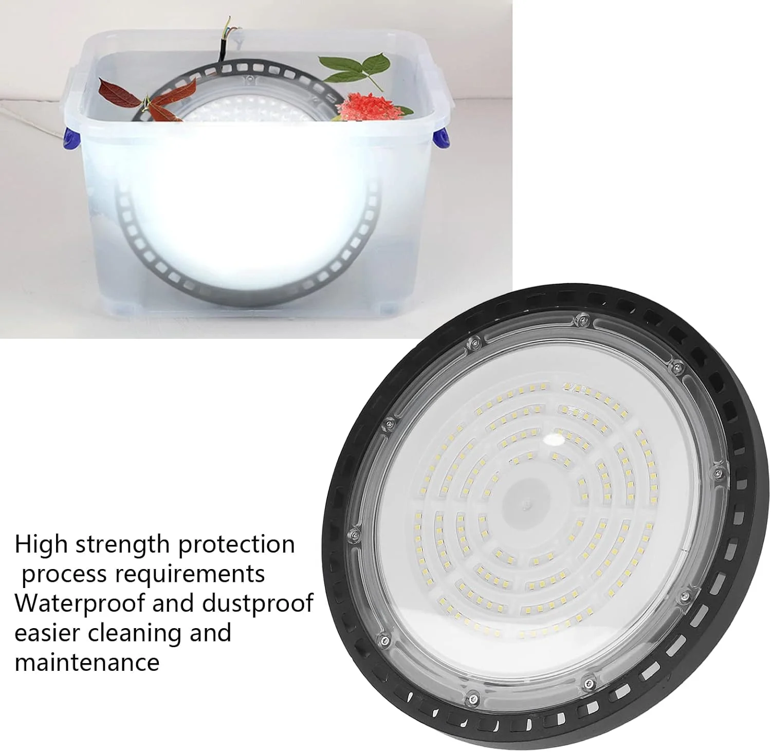چراغ LED صنعتی 100 وات، محافظت IP65، دایکاست یکپارچه، فوق العاده روشن، AC 85-265V با حلقه آویز برای روشنایی انبار تجاری چراغ LED صنعتی 100 وات، محافظت IP65، دایکاست یکپارچه، فوق العاده روشن، AC 85-265V با حلقه آویز برای روشنایی انبار تجاری