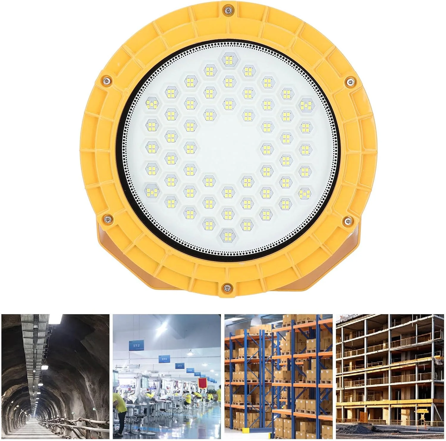 چراغ کار بریلوکسا، چراغ ضد انفجار LED 100 وات 12000 لومن با پوشش شیشه ای گرد برای روشنایی کارخانه، تونل و انبار، 220 ولت چراغ کار بریلوکسا، چراغ ضد انفجار LED 100 وات 12000 لومن با پوشش شیشه ای گرد برای روشنایی کارخانه، تونل و انبار، 220 ولت