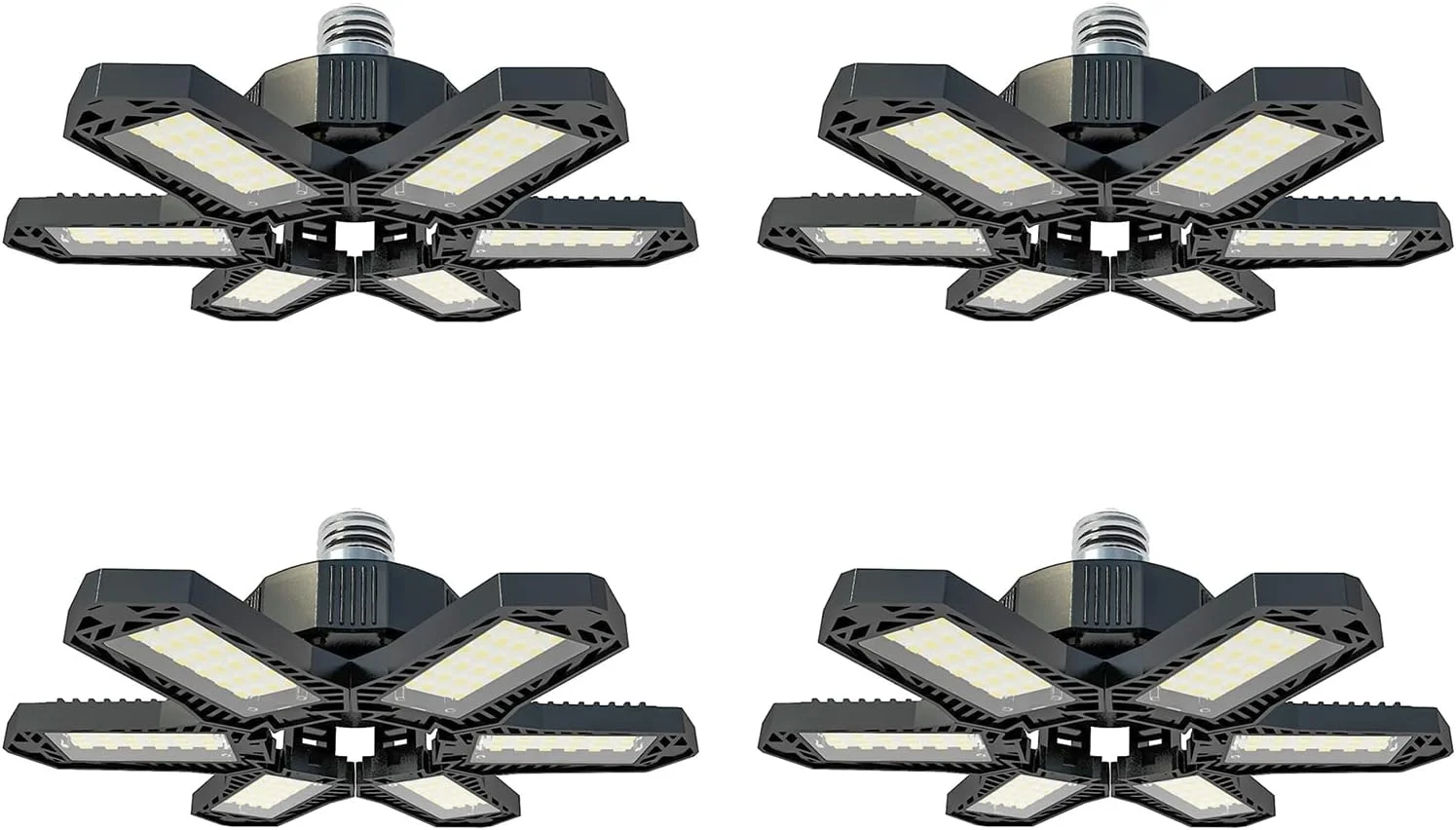 چراغ های گاراژ LED Dazory - چراغ های سقفی مینی با 6 پنل قابل تنظیم لامپ فن تغییر شکل دهنده سقفی 100-265 ولت 1500 لومن 6500K E27/E26 برای اتاق زیر شیروانی، زیرزمین چراغ های گاراژ LED Dazory - چراغ های سقفی مینی با 6 پنل قابل تنظیم لامپ فن تغییر شکل دهنده سقفی 100-265 ولت 1500 لومن 6500K E27/E26 برای اتاق زیر شیروانی، زیرزمین