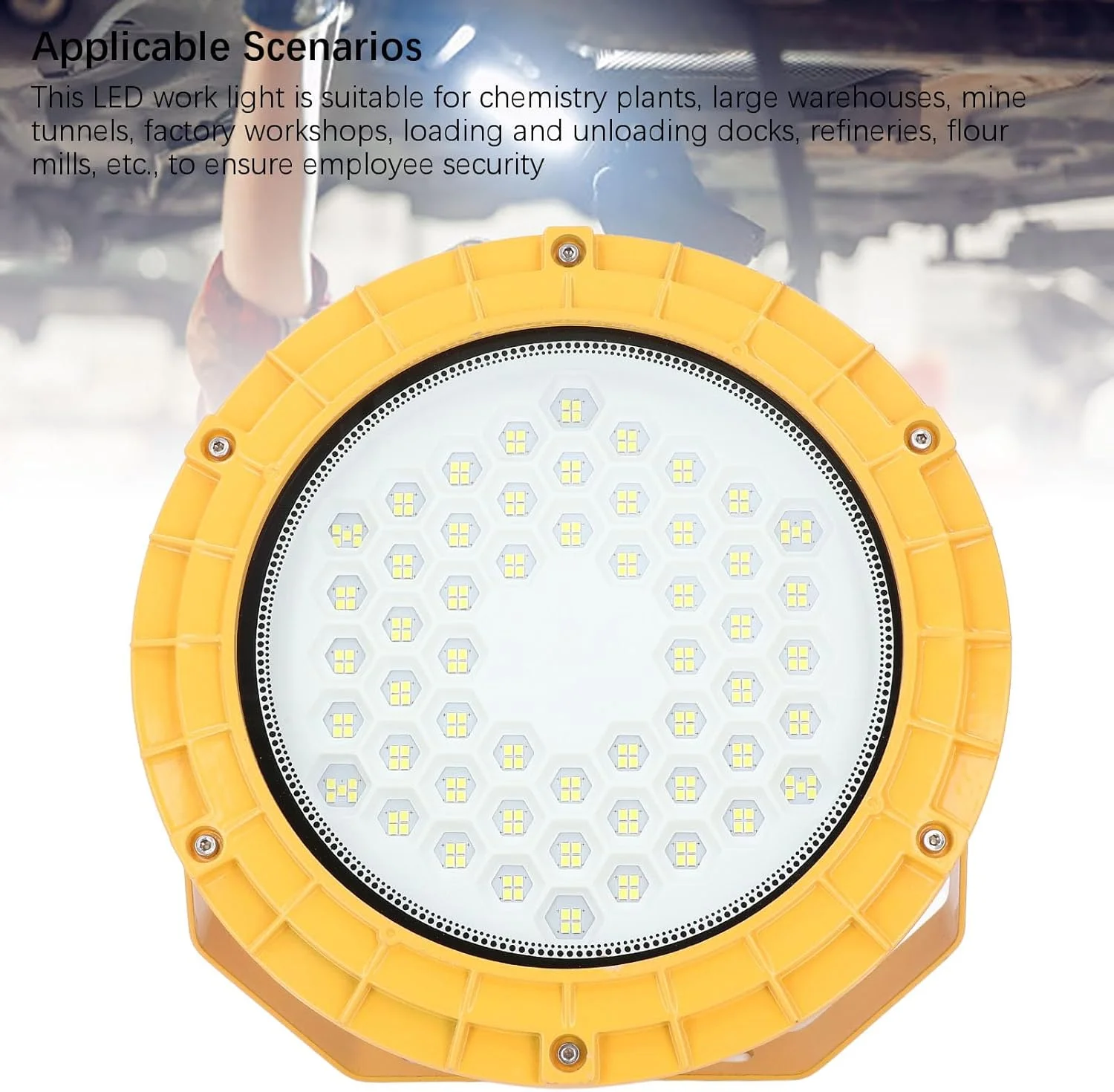 چراغ کار بریلوکسا، چراغ ضد انفجار LED 100 وات 12000 لومن با پوشش شیشه ای گرد برای روشنایی کارخانه، تونل و انبار، 220 ولت چراغ کار بریلوکسا، چراغ ضد انفجار LED 100 وات 12000 لومن با پوشش شیشه ای گرد برای روشنایی کارخانه، تونل و انبار، 220 ولت