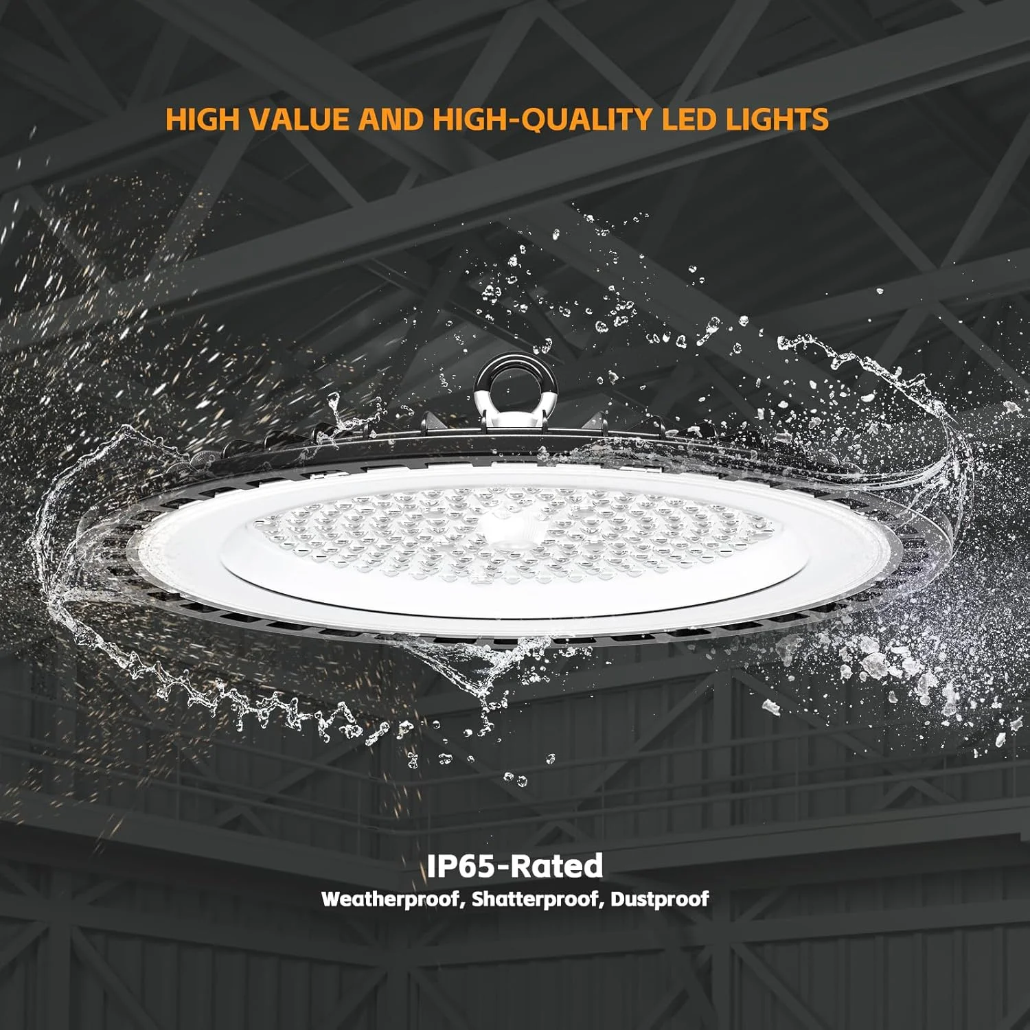 چراغ سوله ای ال ای دی UFO اونلی لوکس 150 وات 22500 لومن 5000K جایگزین HID/HPS 600 وات، سیم با دوشاخه و قلاب آویز، IP65 دارای گواهینامه UL، چراغ های کارگاهی برای انبار، گاراژ، باشگاه، کارگاه، بسته 8 عددی چراغ سوله ای ال ای دی UFO اونلی لوکس 150 وات 22500 لومن 5000K جایگزین HID/HPS 600 وات، سیم با دوشاخه و قلاب آویز، IP65 دارای گواهینامه UL، چراغ های کارگاهی برای انبار، گاراژ، باشگاه، کارگاه، بسته 8 عددی