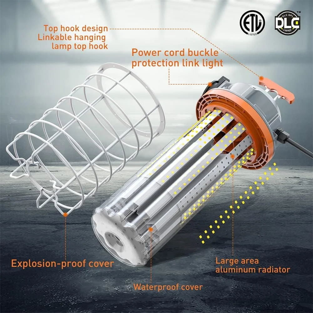 چراغ کار موقت LED ان اس، 150 وات، سفید مهتابی 5000 کلوین، 22250 لومن، چراغ های کارگاهی LED با نور بالا به همراه قلاب، چراغ کار قابل حمل و بادوام LED برای روشنایی داخلی و خارجی چراغ کار موقت LED ان اس، 150 وات، سفید مهتابی 5000 کلوین، 22250 لومن، چراغ های کارگاهی LED با نور بالا به همراه قلاب، چراغ کار قابل حمل و بادوام LED برای روشنایی داخلی و خارجی