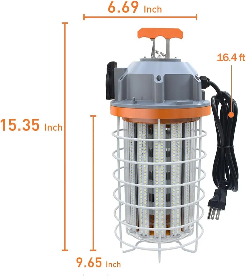 چراغ کار موقت LED ان اس، 150 وات، سفید مهتابی 5000 کلوین، 22250 لومن، چراغ های کارگاهی LED با نور بالا به همراه قلاب، چراغ کار قابل حمل و بادوام LED برای روشنایی داخلی و خارجی چراغ کار موقت LED ان اس، 150 وات، سفید مهتابی 5000 کلوین، 22250 لومن، چراغ های کارگاهی LED با نور بالا به همراه قلاب، چراغ کار قابل حمل و بادوام LED برای روشنایی داخلی و خارجی