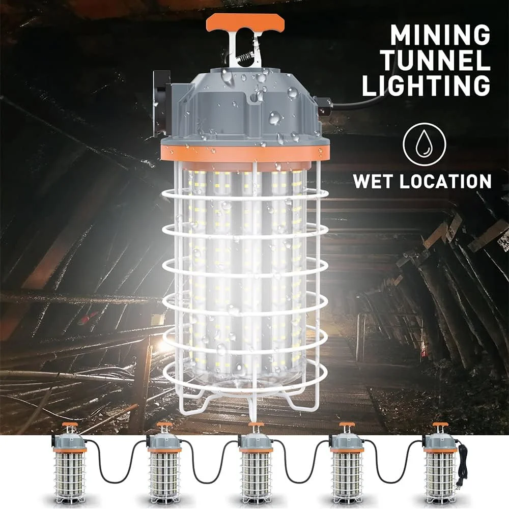 چراغ کار موقت LED ان اس، 150 وات، سفید مهتابی 5000 کلوین، 22250 لومن، چراغ های کارگاهی LED با نور بالا به همراه قلاب، چراغ کار قابل حمل و بادوام LED برای روشنایی داخلی و خارجی چراغ کار موقت LED ان اس، 150 وات، سفید مهتابی 5000 کلوین، 22250 لومن، چراغ های کارگاهی LED با نور بالا به همراه قلاب، چراغ کار قابل حمل و بادوام LED برای روشنایی داخلی و خارجی