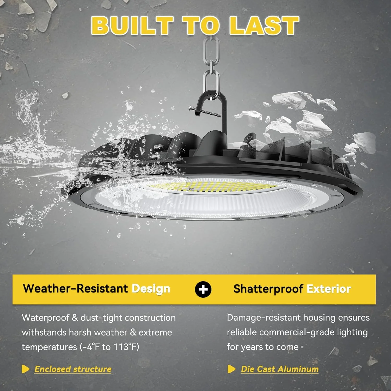بسته 10 عددی چراغ سوله ای ال ای دی UFO با توان 155 وات hunhun، 22500 لومن، نور روز 5000 کلوین، دوشاخه آمریکایی، 110-277 ولت، چراغ های ال ای دی تجاری ضد آب IP65 برای کارگاه، کارخانه، انبار، گاراژ دارای گواهینامه ETL بسته 10 عددی چراغ سوله ای ال ای دی UFO با توان 155 وات hunhun، 22500 لومن، نور روز 5000 کلوین، دوشاخه آمریکایی، 110-277 ولت، چراغ های ال ای دی تجاری ضد آب IP65 برای کارگاه، کارخانه، انبار، گاراژ دارای گواهینامه ETL