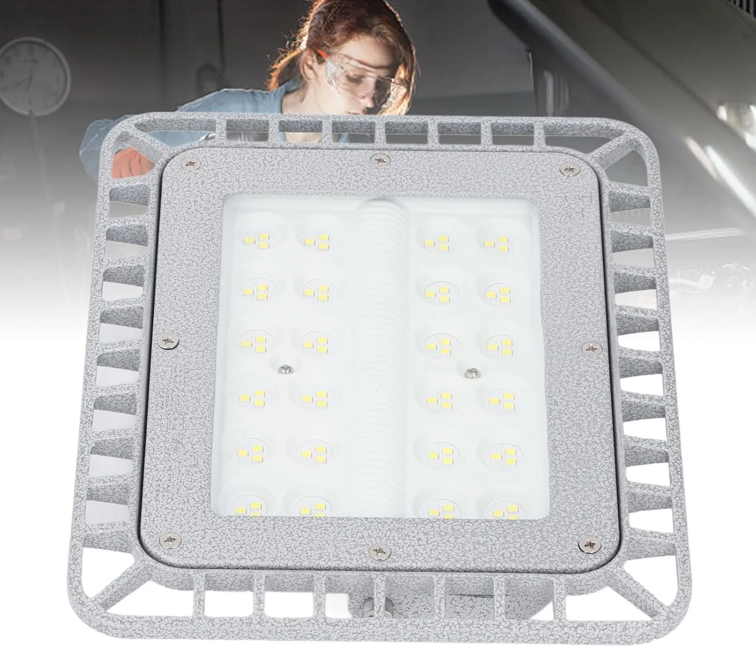 چراغ ضد انفجار LED هافی 50 وات با روشنایی بالا، بدنه آلیاژ آلومینیوم، مناسب برای کارخانجات، معادن و تونل های بزرگ
