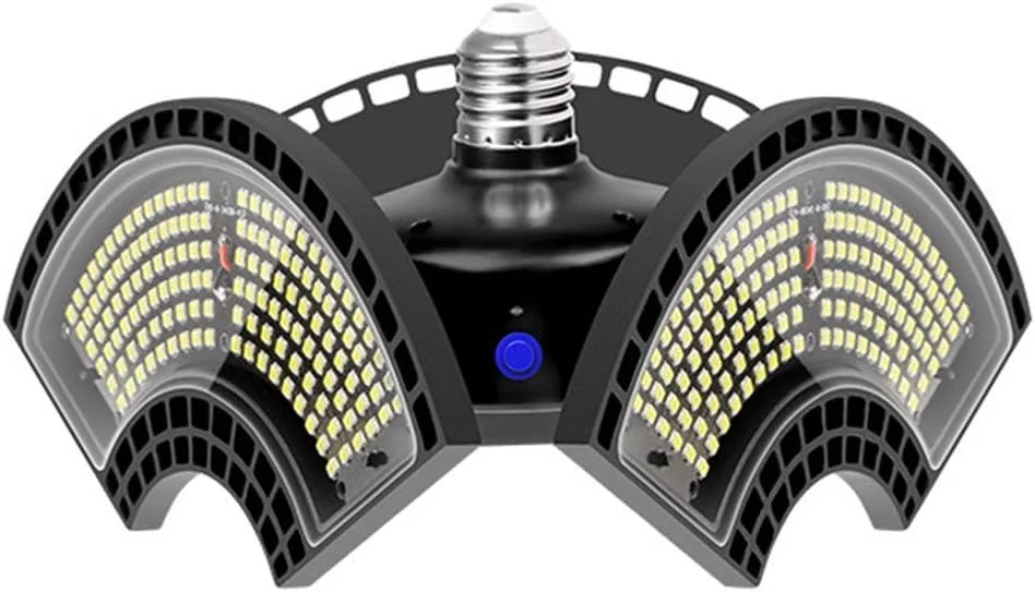 چراغ گاراژ LED اوکا E27 60W 7000LM نور سیلابی روشن/خاموش خودکار چراغ کارگاهی نورافکن سقفی گاراژ تغییر شکل پذیر برای انبار گاراژ کارگاه زیرزمین سالن ورزشی