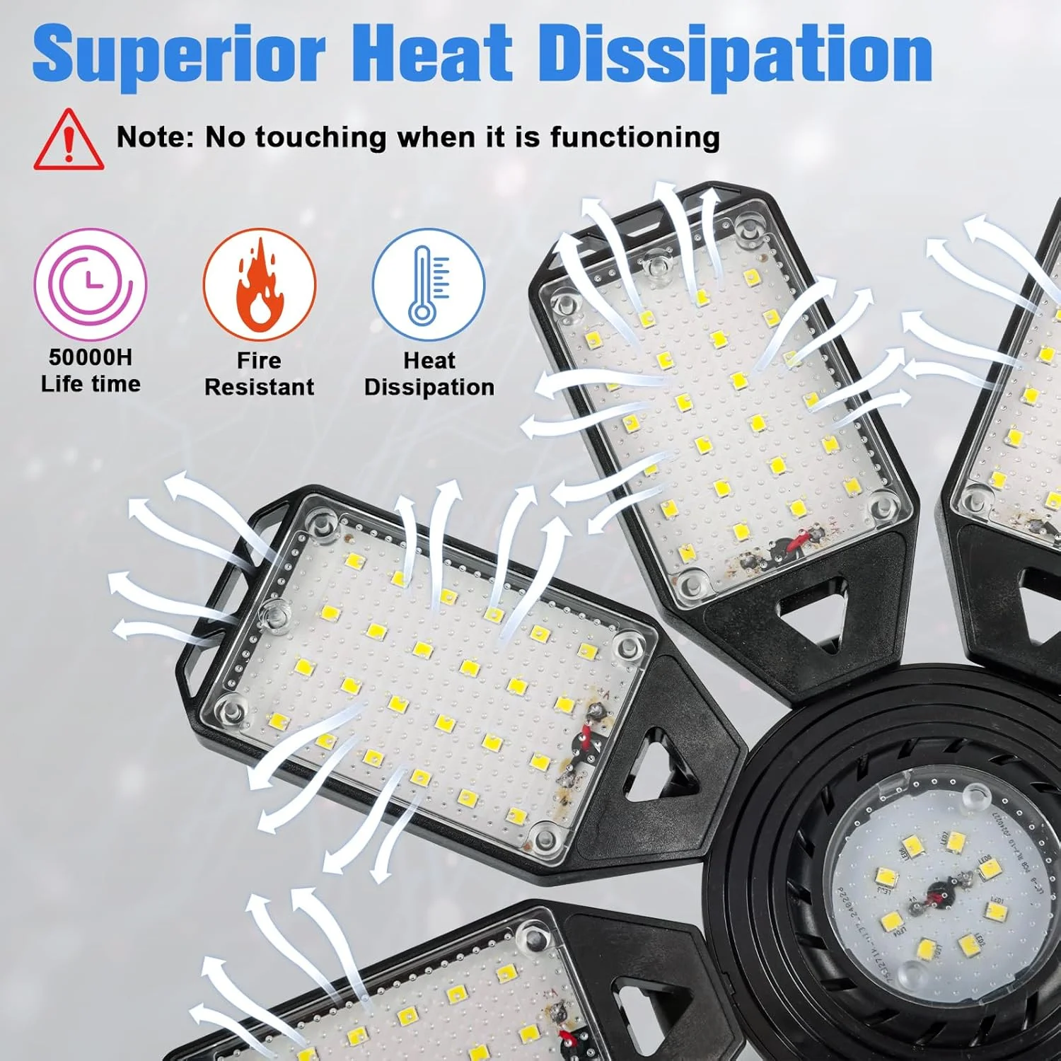 لامپ گاراژی LED Aoretic، 8 پنل، بسته 2 عددی - 200 وات، 20000 لومن، 6500K، چراغ کارگاهی LED با 8 پنل تغییر شکل پذیر، چراغ زیرزمین، چراغ سقفی گاراژ لامپ گاراژی LED Aoretic، 8 پنل، بسته 2 عددی - 200 وات، 20000 لومن، 6500K، چراغ کارگاهی LED با 8 پنل تغییر شکل پذیر، چراغ زیرزمین، چراغ سقفی گاراژ