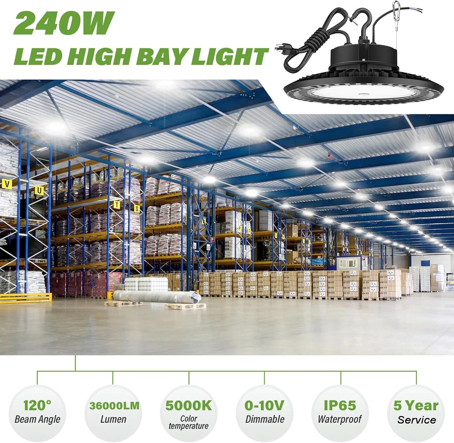 چراغ سوله ای ال ای دی 240 وات BFT UFO، بسته 2 عددی، دارای لیست ETL، با قابلیت دیم شدن 0-10 ولت، نور بالا ال ای دی 36000 لومن 5000K با دوشاخه آمریکایی چراغ سوله ای ال ای دی 240 وات BFT UFO، بسته 2 عددی، دارای لیست ETL، با قابلیت دیم شدن 0-10 ولت، نور بالا ال ای دی 36000 لومن 5000K با دوشاخه آمریکایی