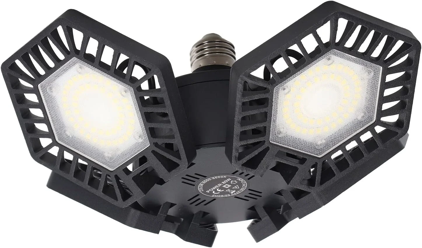 چراغ های LED گاراژ، چراغ های سقفی LED گاراژ تغییر شکل پذیر با 4 پنل قابل تنظیم برای فروشگاه، زیرزمین، انبار، نور بالا چراغ های LED گاراژ، چراغ های سقفی LED گاراژ تغییر شکل پذیر با 4 پنل قابل تنظیم برای فروشگاه، زیرزمین، انبار، نور بالا