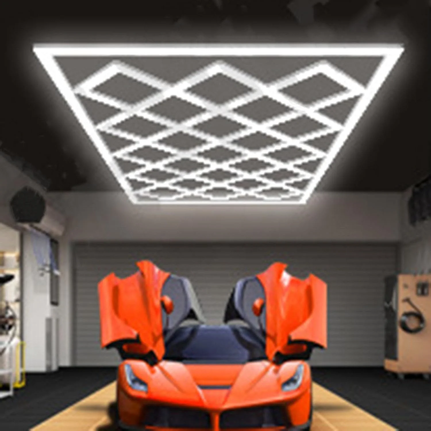 چراغ گاراژ لانه زنبوری LED 830 واتی، چراغ الماس LED، کیت چراغ لانه زنبوری مناسب برای گاراژ، زیرزمین، سوپرمارکت