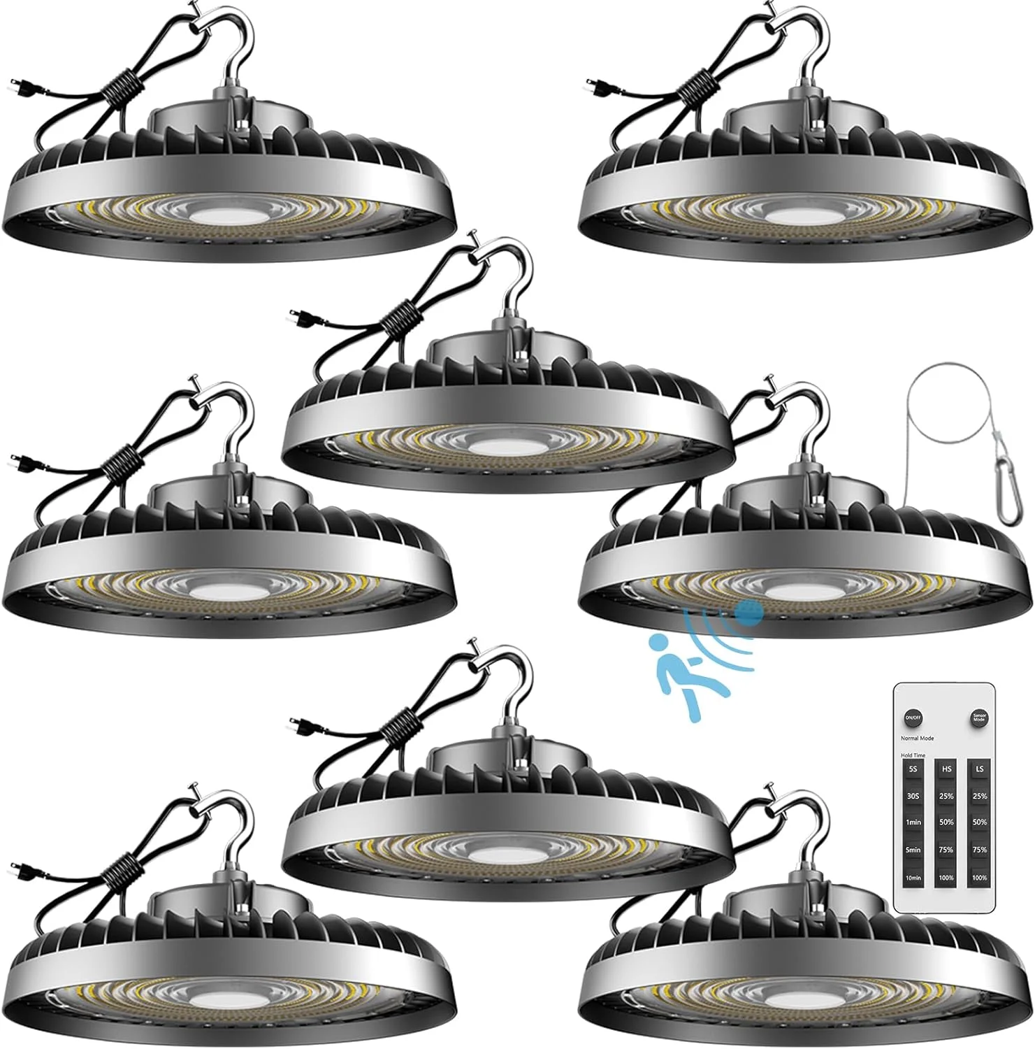 بسته 8 عددی چراغ سوله ای/کارگاهی LED 200 وات، ولتاژ AC100-277V، 5000K، روشنایی تجاری با دوشاخه برای انبار/کارگاه