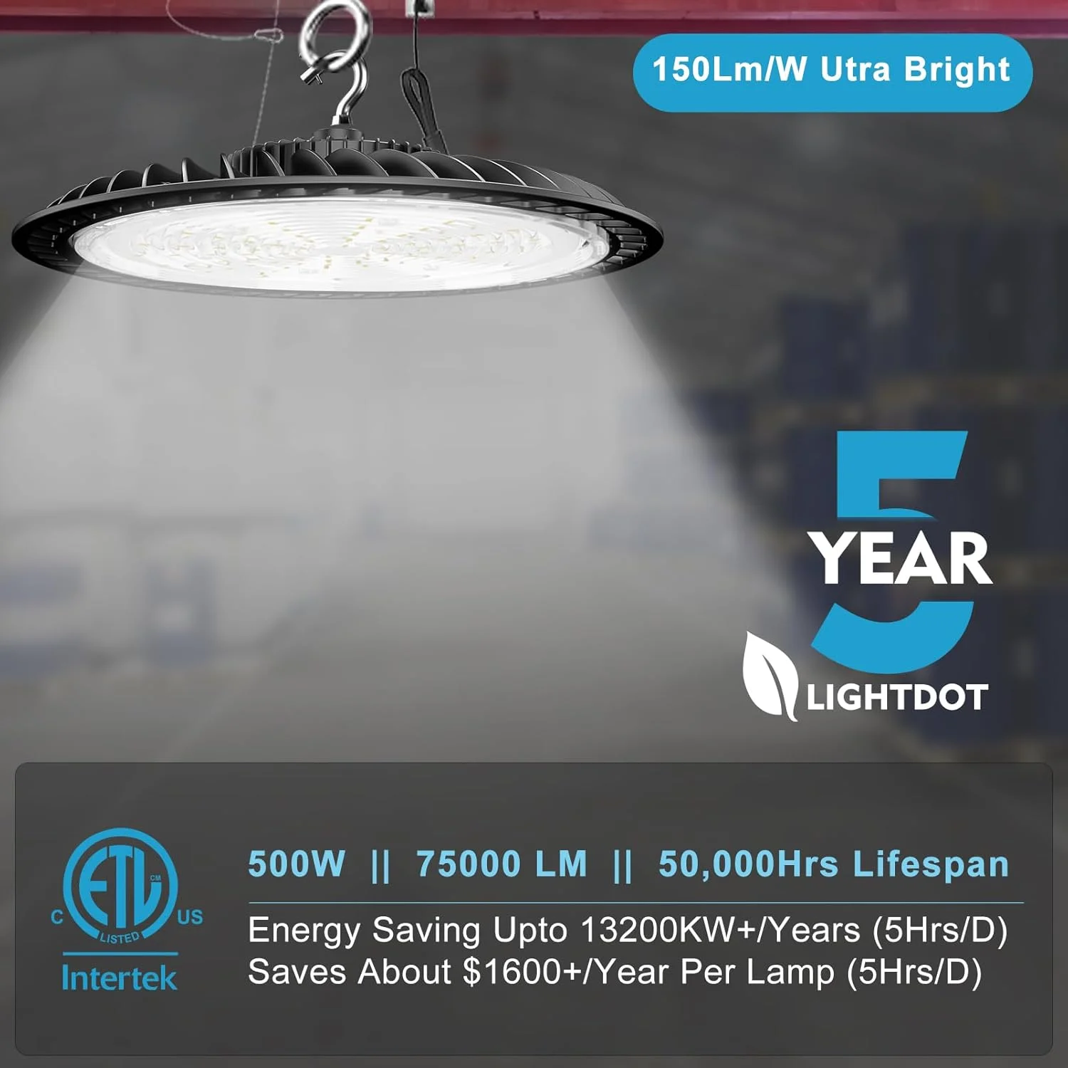 چراغ سوله ای ال ای دی 500 وات Lightdot 75000 لومن (معادل 2000 وات MH/HPS)، روشنایی تجاری سوله ای، چراغ سوله ای UFO ال ای دی AC100-277V - بسته 3 عددی (پوشش: 20 تا 40 متر در ارتفاع 9 تا 18 متر) چراغ سوله ای ال ای دی 500 وات Lightdot 75000 لومن (معادل 2000 وات MH/HPS)، روشنایی تجاری سوله ای، چراغ سوله ای UFO ال ای دی AC100-277V - بسته 3 عددی (پوشش: 20 تا 40 متر در ارتفاع 9 تا 18 متر)
