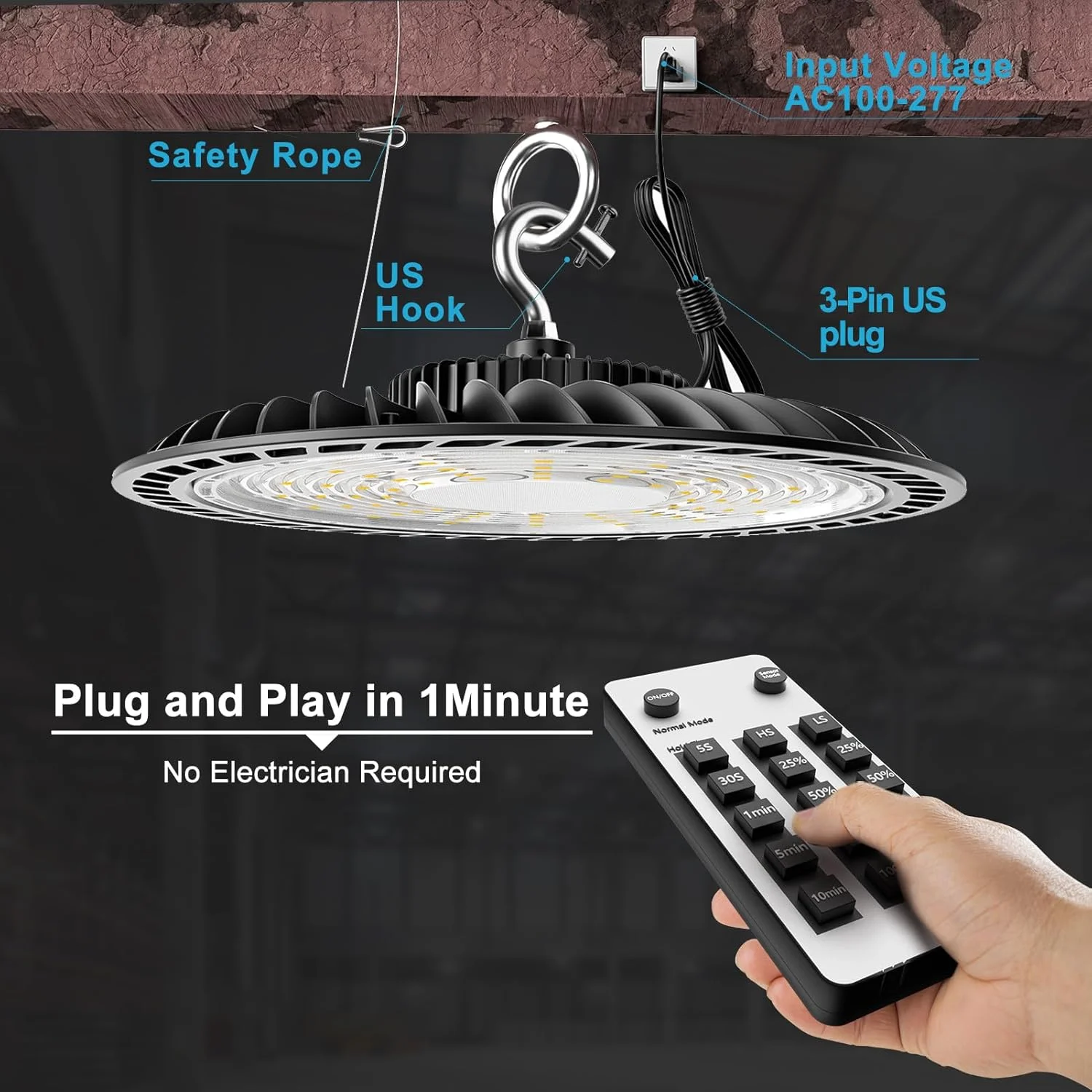 بسته 8 عددی چراغ سوله ای/کارگاهی LED 200 وات، ولتاژ AC100-277V، 5000K، روشنایی تجاری با دوشاخه برای انبار/کارگاه بسته 8 عددی چراغ سوله ای/کارگاهی LED 200 وات، ولتاژ AC100-277V، 5000K، روشنایی تجاری با دوشاخه برای انبار/کارگاه