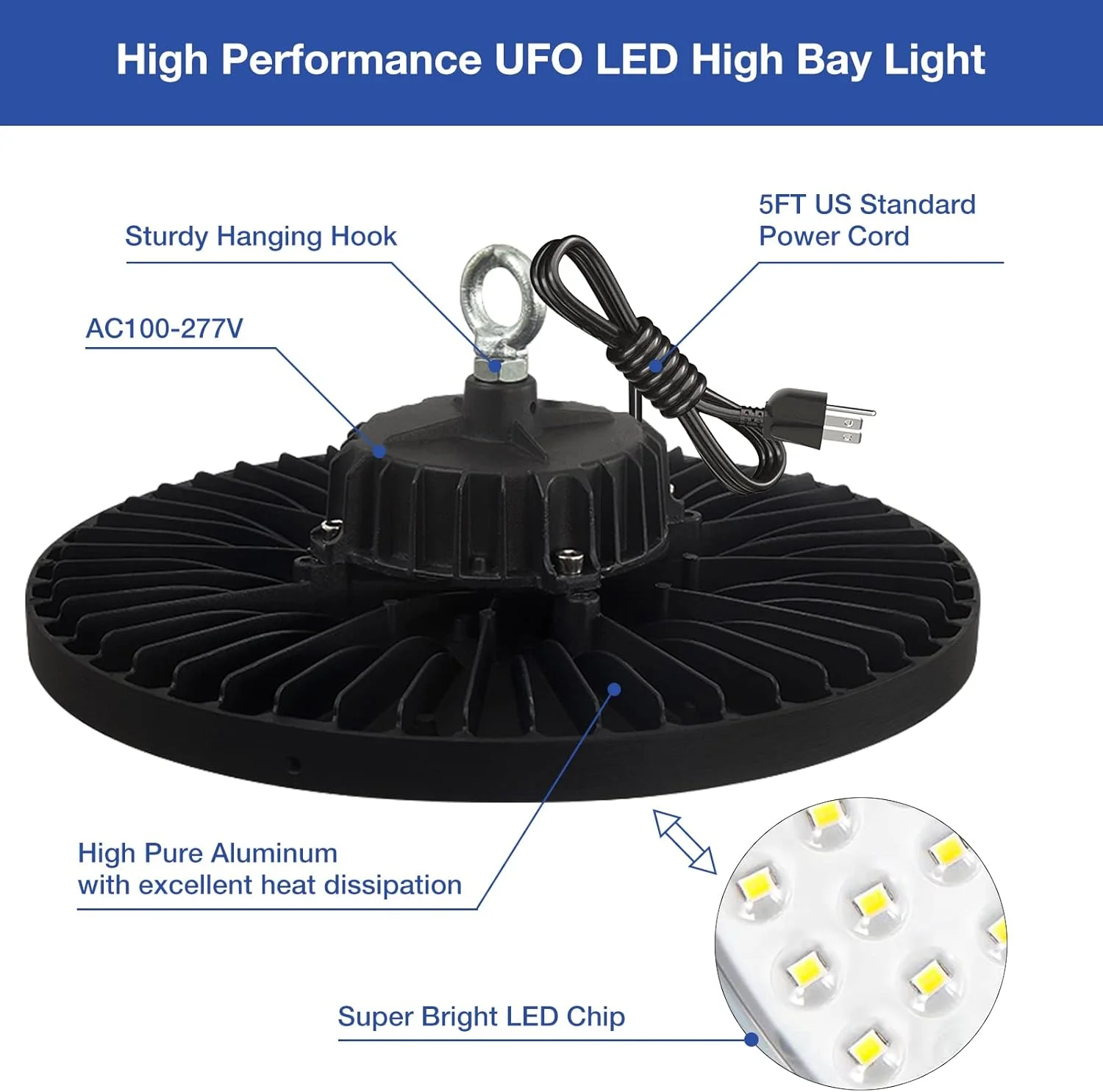 EVBFORU - چراغ سوله ای LED 200 وات، بسته 6 عددی 29000 لومن، با دوشاخه آمریکایی، چراغ سوله ای UFO برای انبار، کارگاه، کارخانه، باشگاه ورزشی، گاراژ، انبار EVBFORU - چراغ سوله ای LED 200 وات، بسته 6 عددی 29000 لومن، با دوشاخه آمریکایی، چراغ سوله ای UFO برای انبار، کارگاه، کارخانه، باشگاه ورزشی، گاراژ، انبار