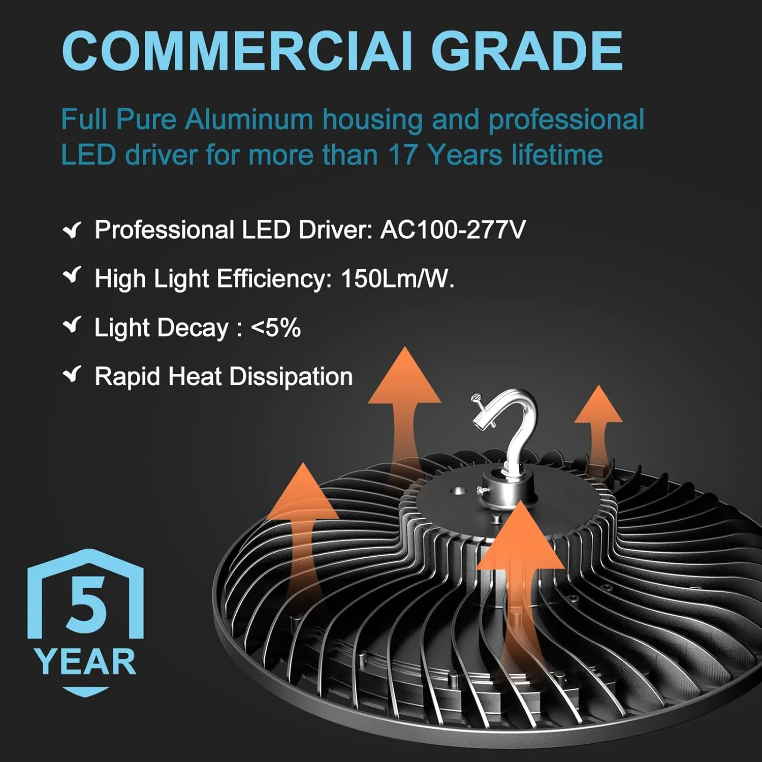 بسته 8 عددی چراغ سوله ای/کارگاهی LED 200 وات، ولتاژ AC100-277V، 5000K، روشنایی تجاری با دوشاخه برای انبار/کارگاه بسته 8 عددی چراغ سوله ای/کارگاهی LED 200 وات، ولتاژ AC100-277V، 5000K، روشنایی تجاری با دوشاخه برای انبار/کارگاه