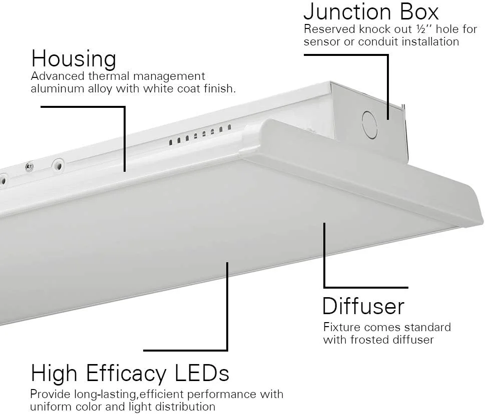Konlite - چراغ خطی LED های بای 4 فوتی - بسته دو عددی - 225 وات - 30600 لومن، 1-10 ولت دیمر پذیر - نور روز 5000K - دارای گواهینامه UL و DLC، جایگزین 6-8 لامپ فلورسنت T5 Konlite - چراغ خطی LED های بای 4 فوتی - بسته دو عددی - 225 وات - 30600 لومن، 1-10 ولت دیمر پذیر - نور روز 5000K - دارای گواهینامه UL و DLC، جایگزین 6-8 لامپ فلورسنت T5