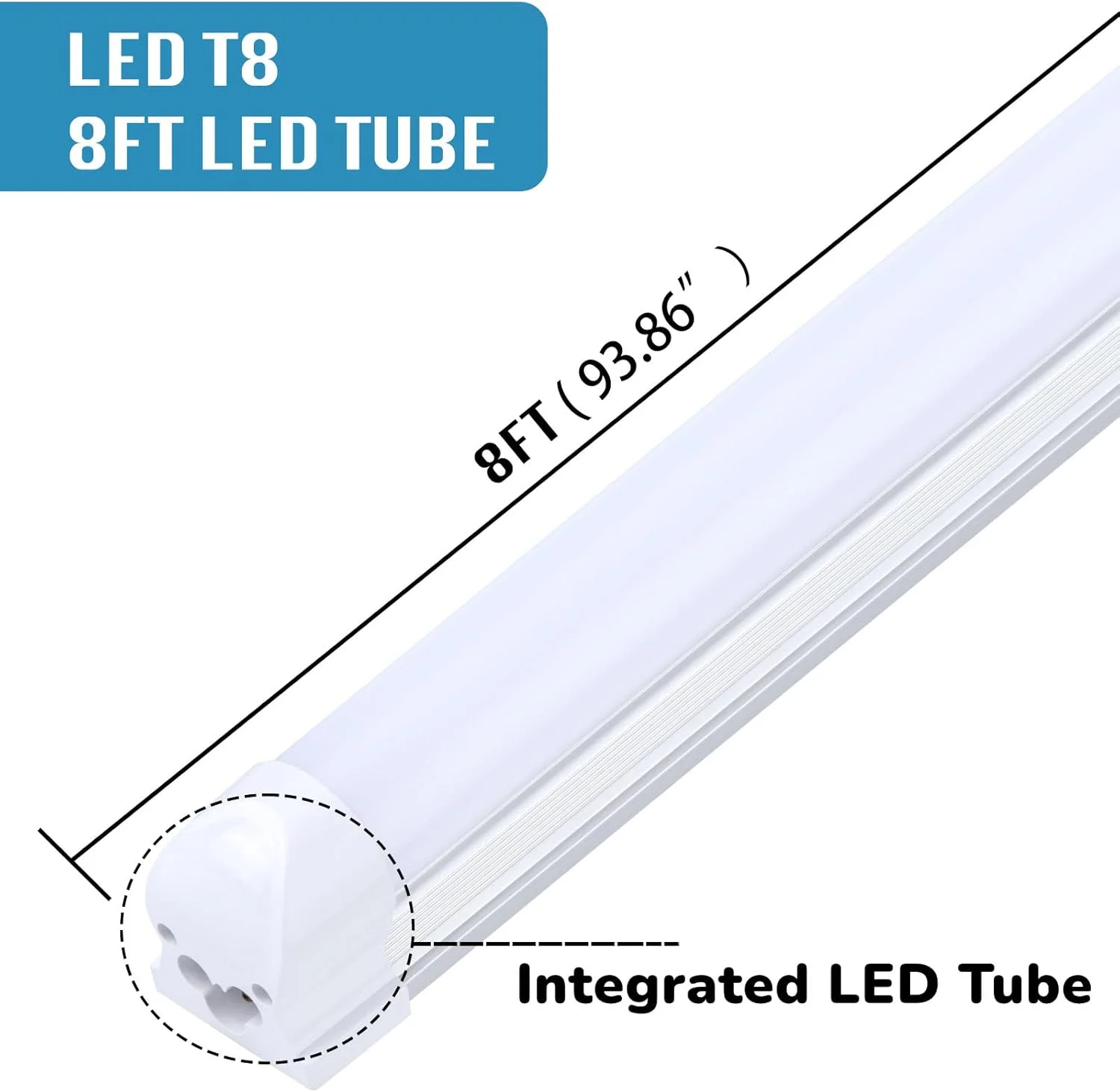 (بسته 12 عددی) چراغ کارگاهی LED 8 فوتی، فوق العاده روشن 100 وات 6000K سفید سرد 15000LM، چراغ های LED 8 فوتی، شکل تخت 2 ردیفه 96 اینچی، چراغ های کارگاهی LED، چراغ های لوله ای LED T8 قابل اتصال برای انبار گاراژ (بسته 12 عددی) چراغ کارگاهی LED 8 فوتی، فوق العاده روشن 100 وات 6000K سفید سرد 15000LM، چراغ های LED 8 فوتی، شکل تخت 2 ردیفه 96 اینچی، چراغ های کارگاهی LED، چراغ های لوله ای LED T8 قابل اتصال برای انبار گاراژ