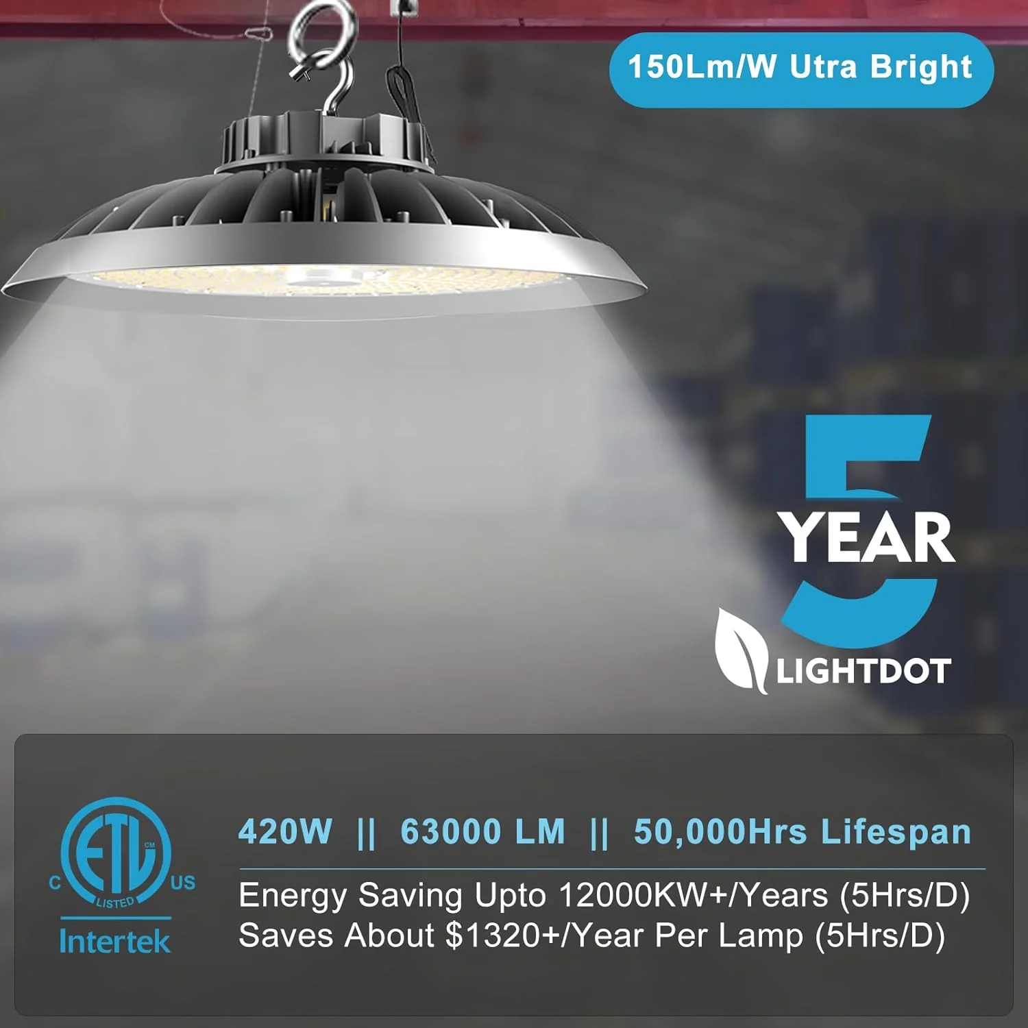 لایت دات - بسته 4 عددی چراغ سوله ای LED 250 وات 35000 لومن (معادل 1000 وات MH/HPS)، روشنایی تجاری سوله ای، AC100-277V 5000K، چراغ سوله ای LED UFO با نور روز با دوشاخه آمریکایی برای گاراژ/انبار لایت دات - بسته 4 عددی چراغ سوله ای LED 250 وات 35000 لومن (معادل 1000 وات MH/HPS)، روشنایی تجاری سوله ای، AC100-277V 5000K، چراغ سوله ای LED UFO با نور روز با دوشاخه آمریکایی برای گاراژ/انبار