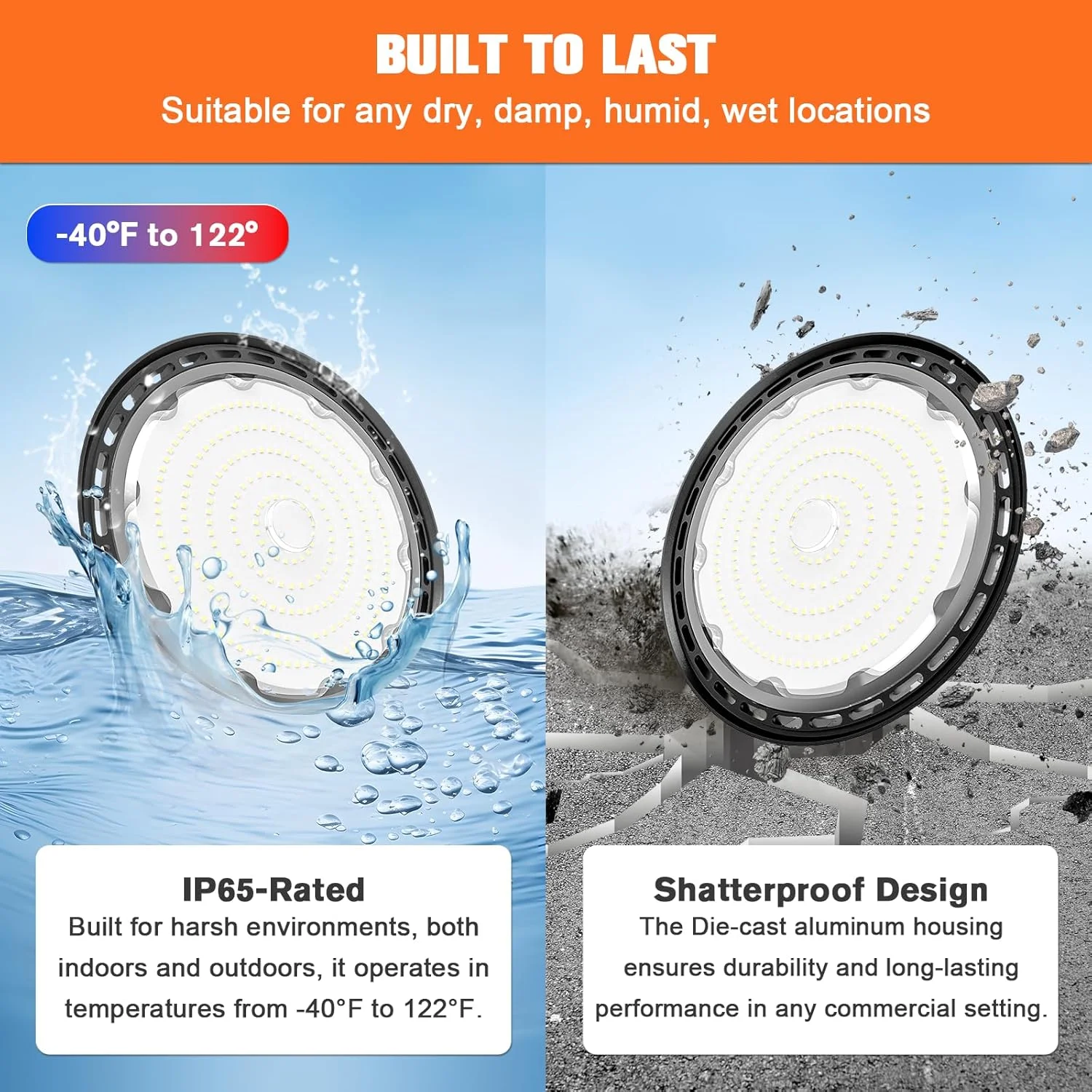 چراغ سوله ای ال ای دی 10 عددی VOLISUN مدل UFO، با نوردهی 22500 لومن، 150 وات، نور روز 5000 کلوین، چراغ سوله ای ال ای دی 100-277 ولت، دارای گواهینامه ETL، روشنایی تجاری سوله ای برای کارگاه گاراژ، انبار کارخانه چراغ سوله ای ال ای دی 10 عددی VOLISUN مدل UFO، با نوردهی 22500 لومن، 150 وات، نور روز 5000 کلوین، چراغ سوله ای ال ای دی 100-277 ولت، دارای گواهینامه ETL، روشنایی تجاری سوله ای برای کارگاه گاراژ، انبار کارخانه