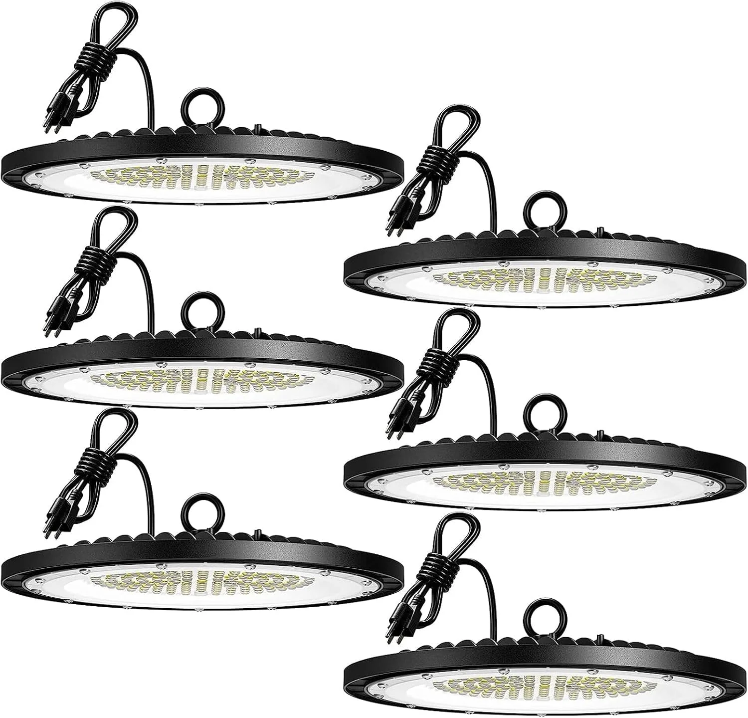 چراغ سوله ای LED آمیکو مدل UFO با توان 150 وات، 21000 لومن، 5000 کلوین، بسته 6 عددی، دارای گواهینامه UL
