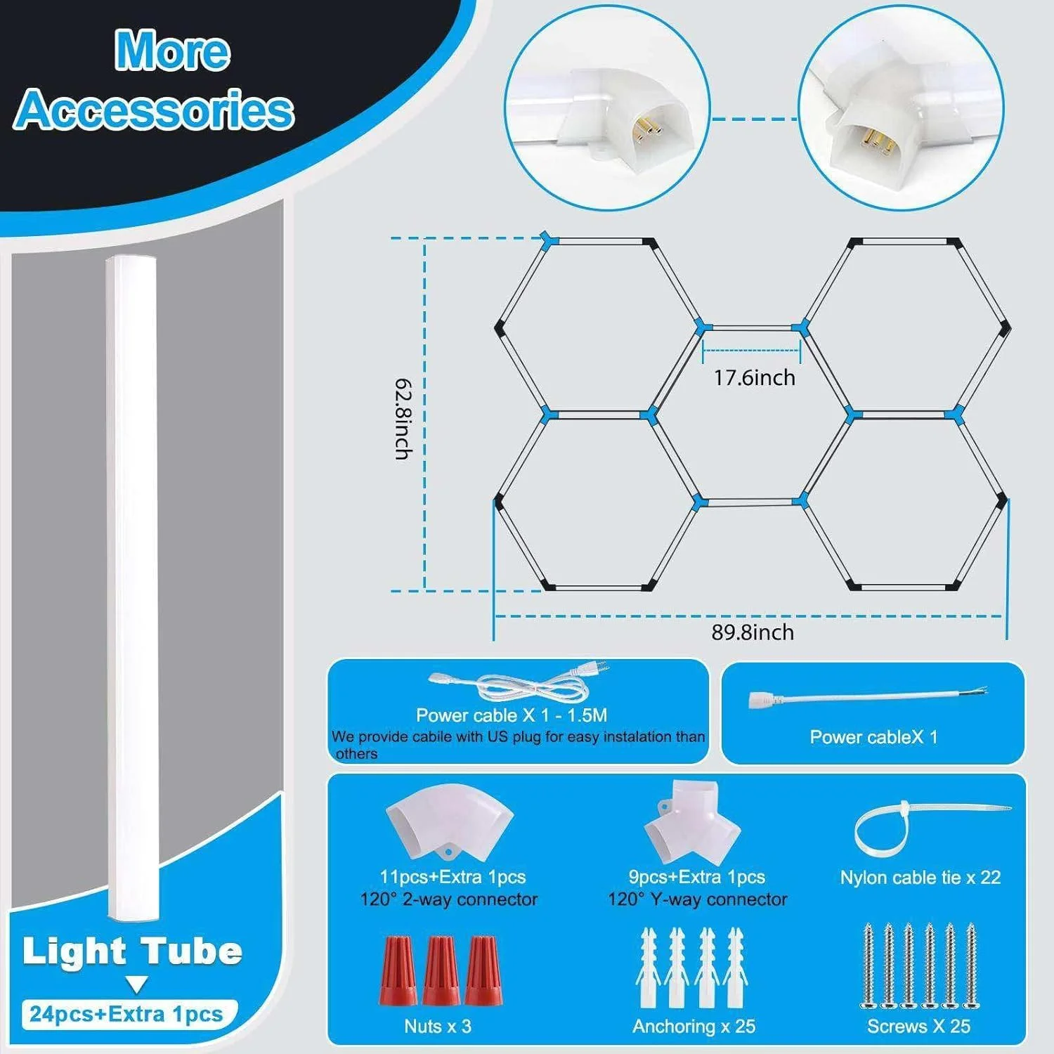 چراغ گاراژ LED شش ضلعی 26400 لومن، چراغ کارگاهی LED زیبایی خودرو برای انبار، کارگاه، سالن ورزشی، زیرزمین چراغ گاراژ LED شش ضلعی 26400 لومن، چراغ کارگاهی LED زیبایی خودرو برای انبار، کارگاه، سالن ورزشی، زیرزمین